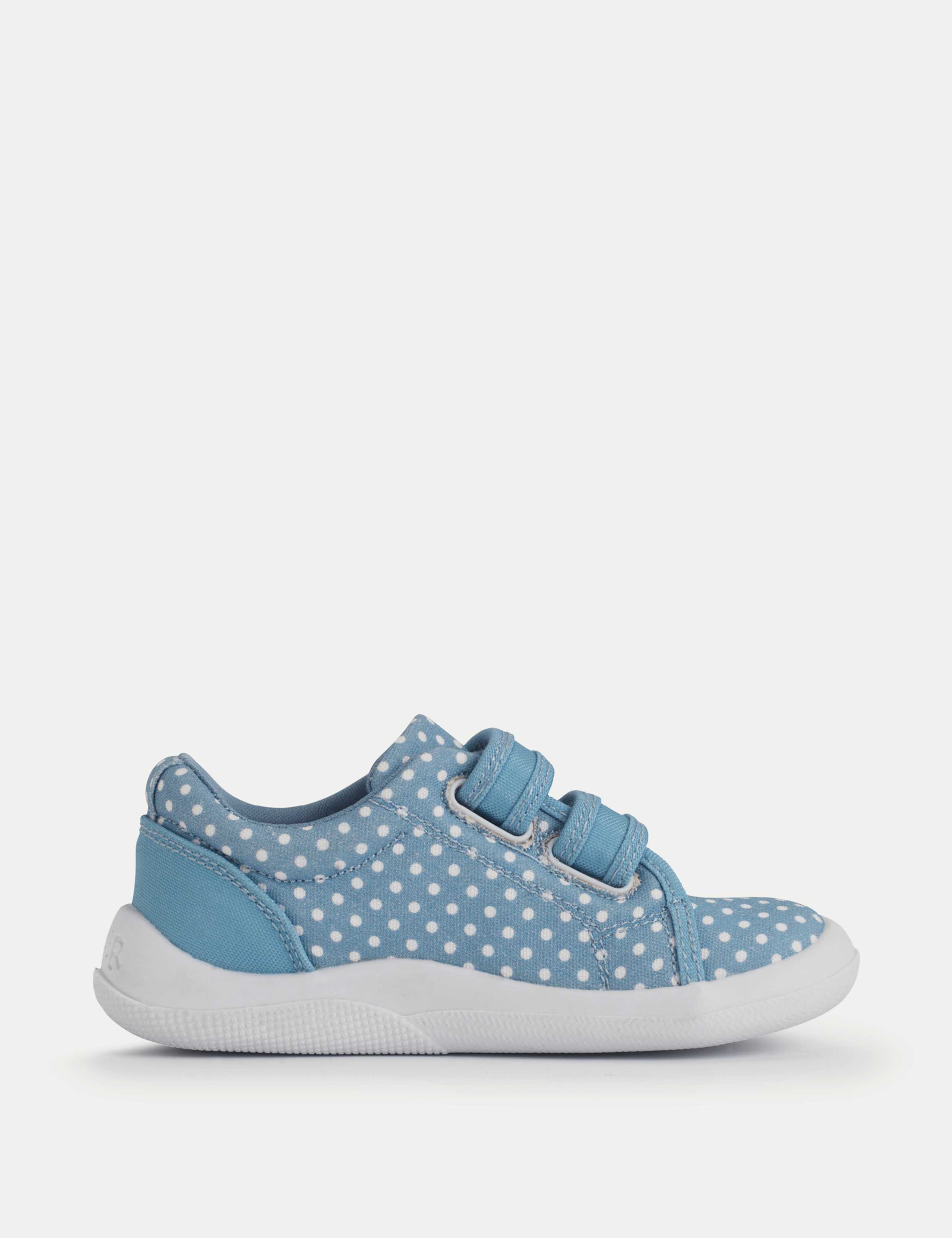 Kids' Canvas Polka Dot Riptape Trainers (3 Small - 7 Small) 3 of 6