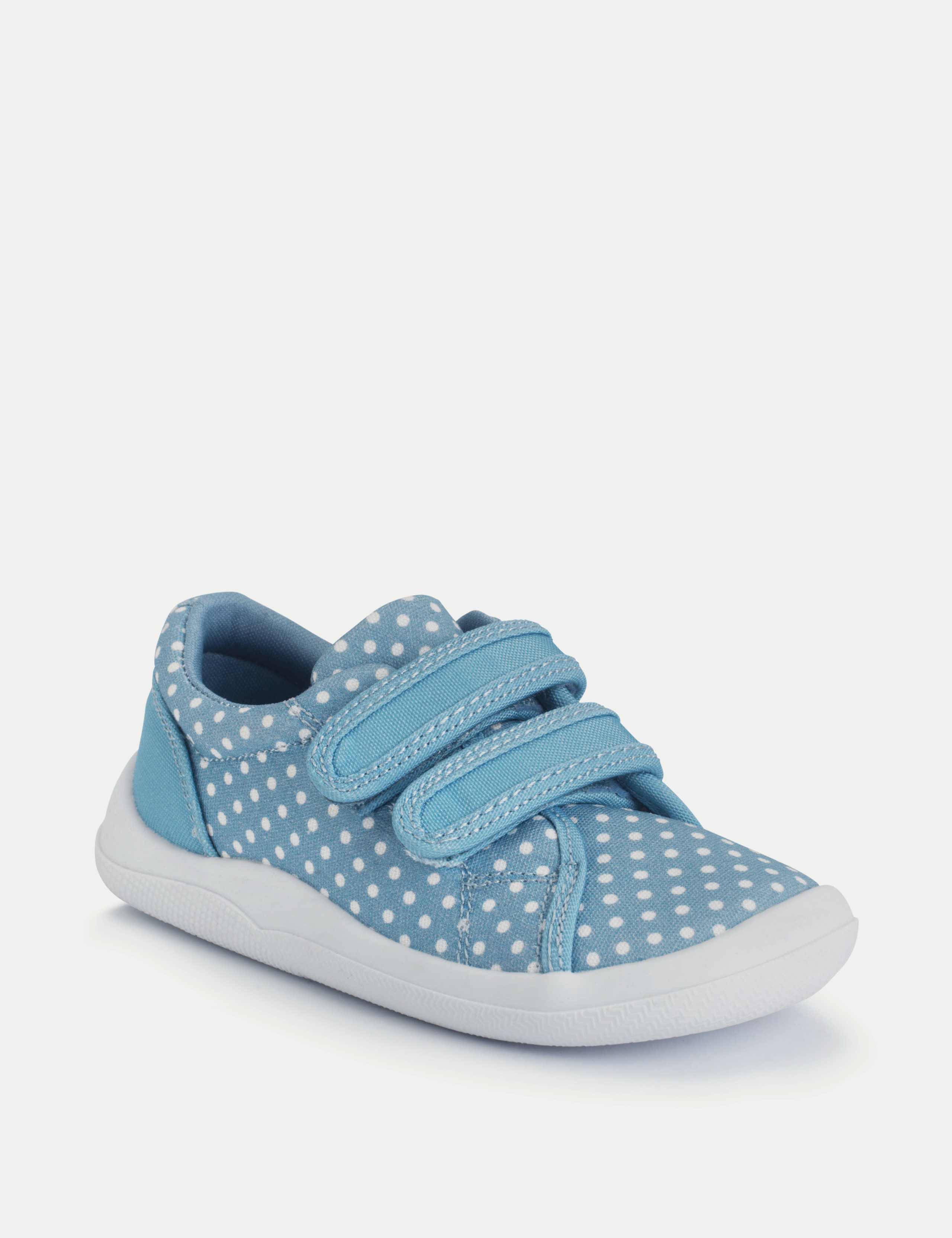Kids' Canvas Polka Dot Riptape Trainers (3 Small - 7 Small) 4 of 6