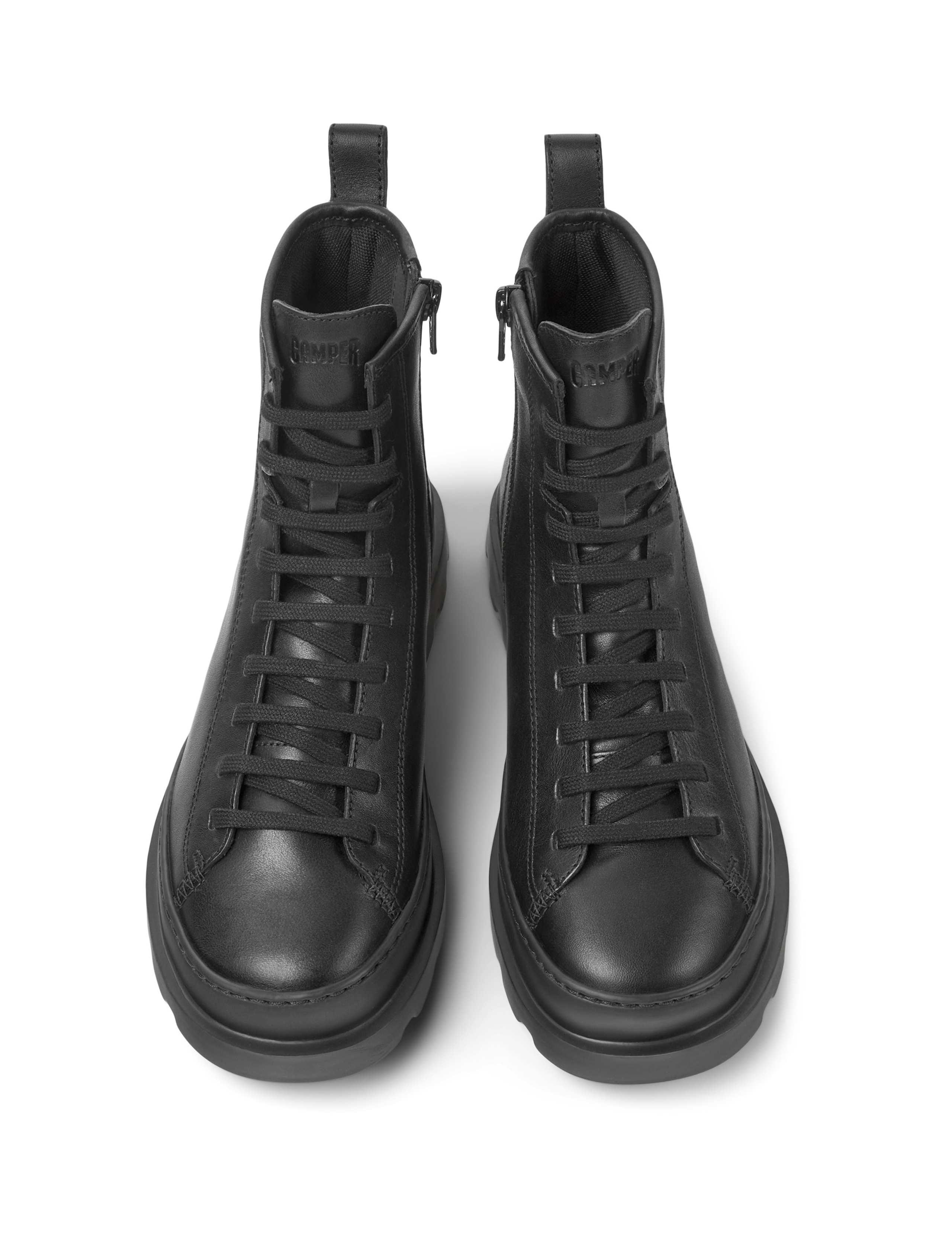 Leather Lace Up Block Heel Ankle Boots 2 of 5