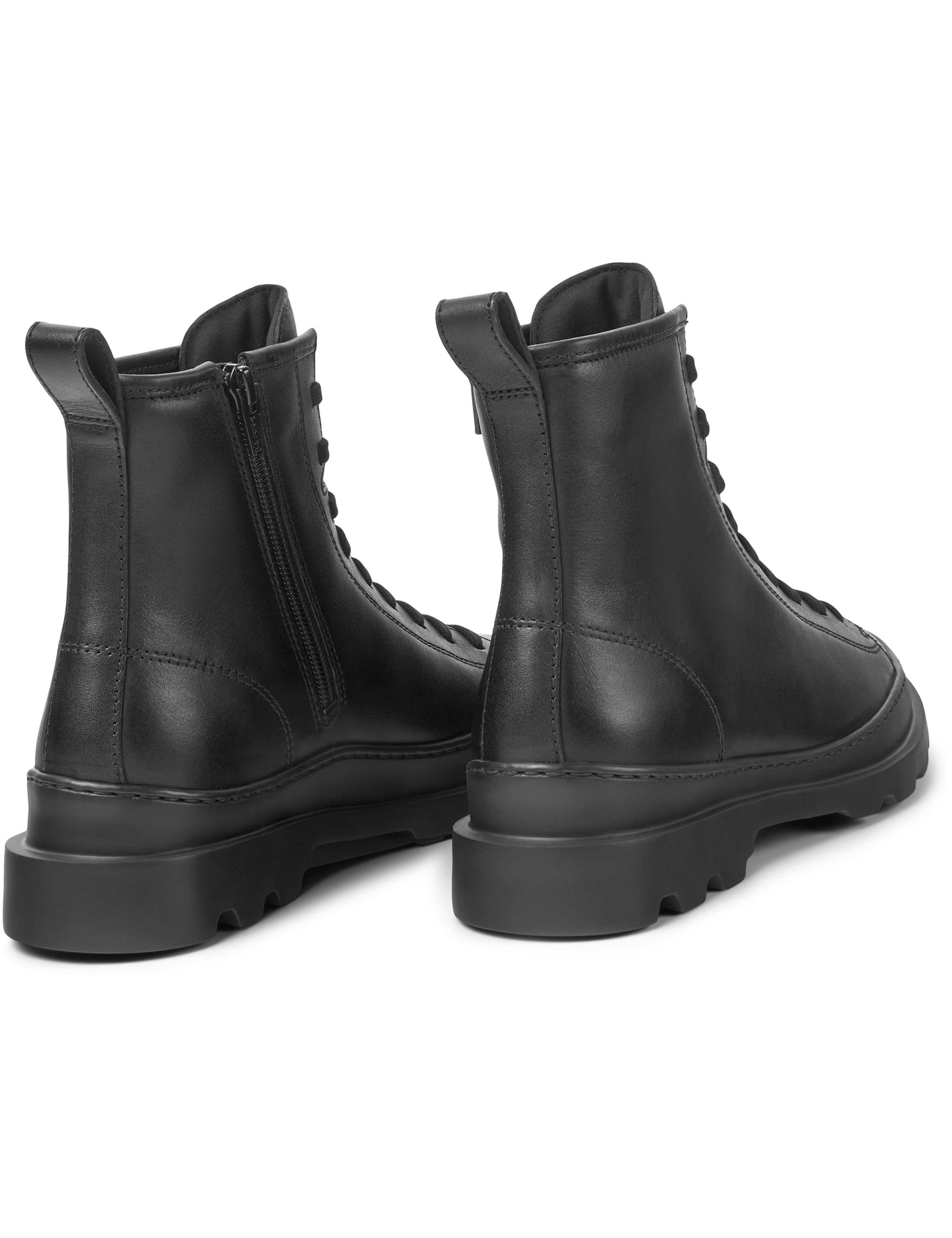 Leather Lace Up Block Heel Ankle Boots 3 of 5