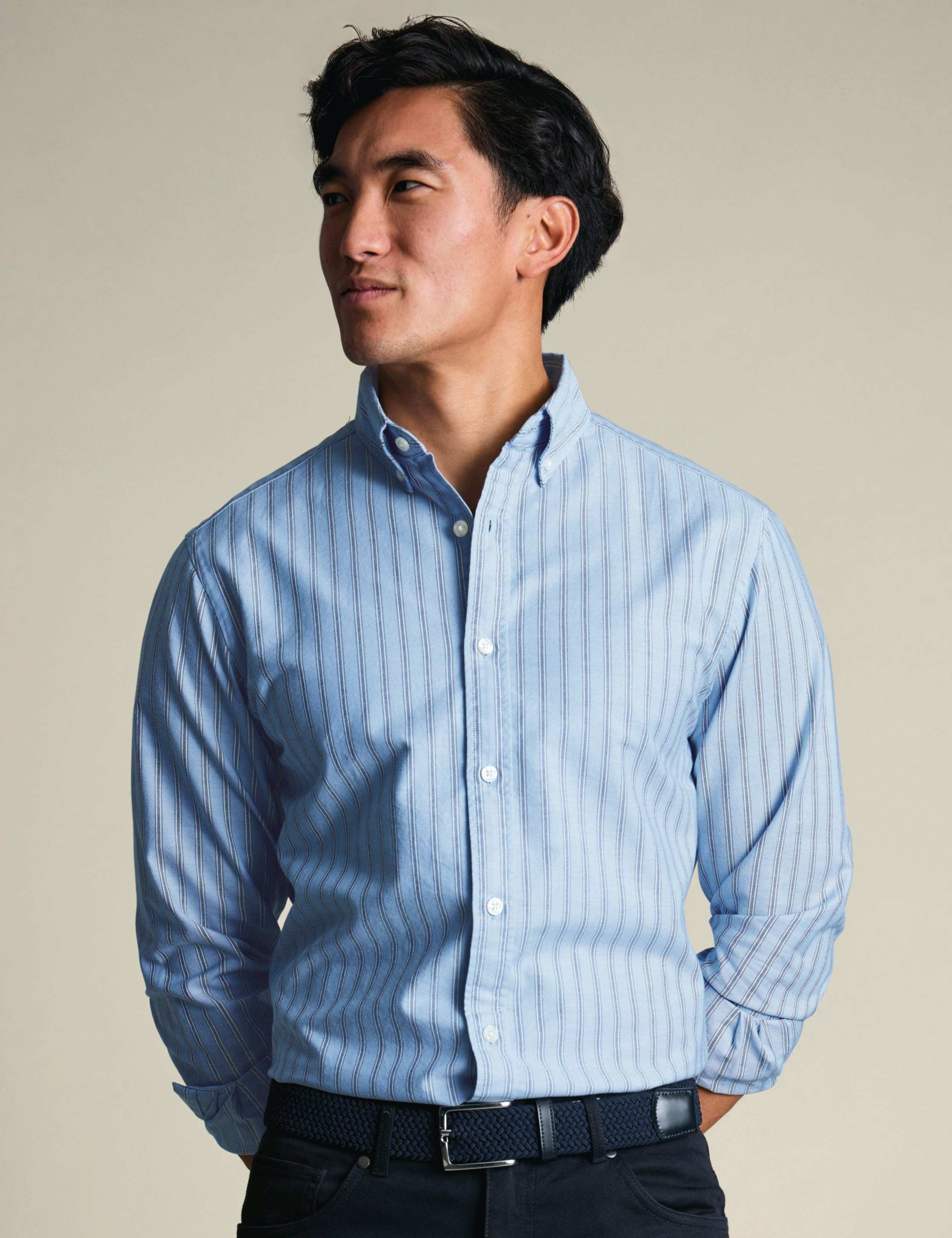 Slim Fit Pure Cotton Striped Oxford Shirt 1 of 5