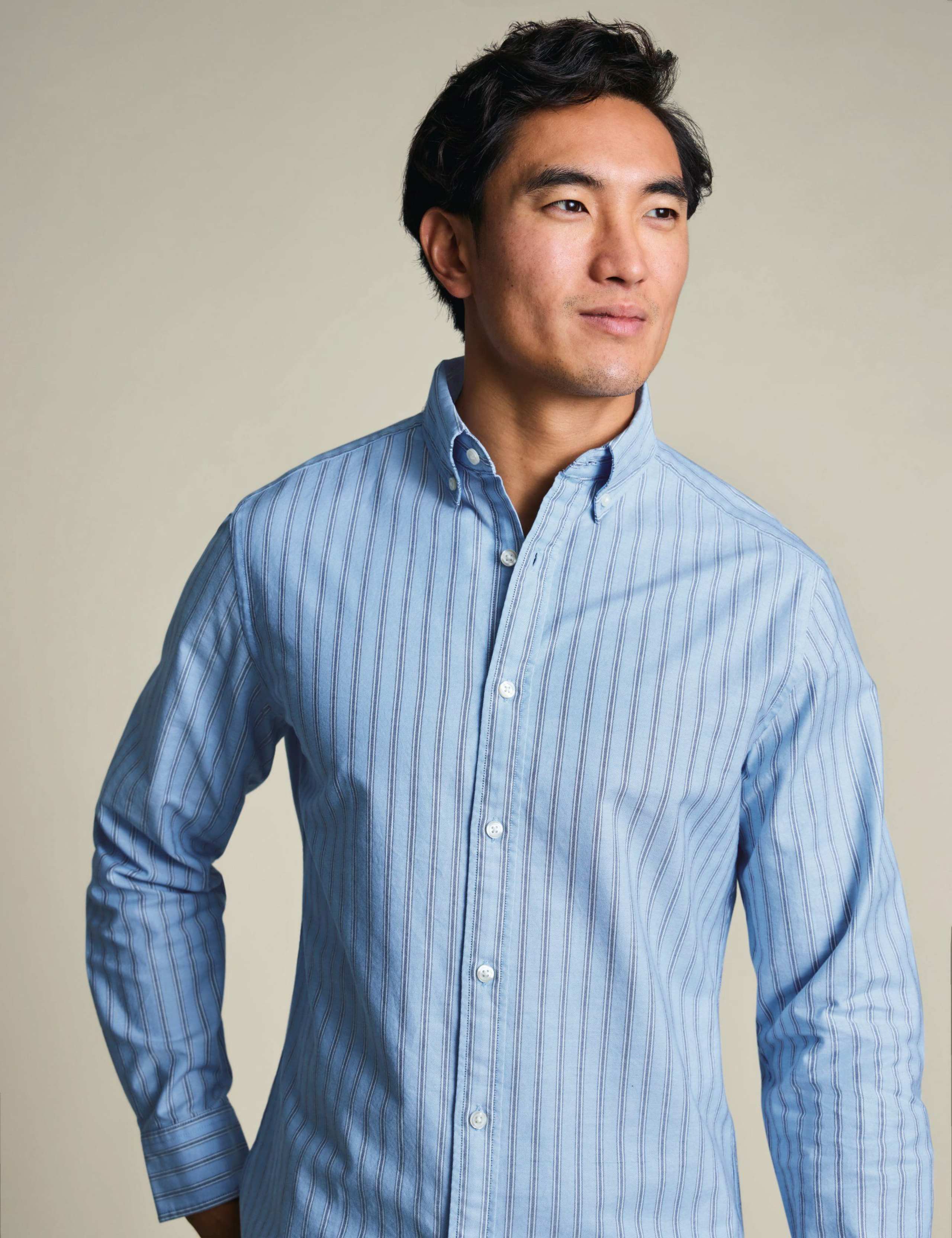 Slim Fit Pure Cotton Striped Oxford Shirt 2 of 5