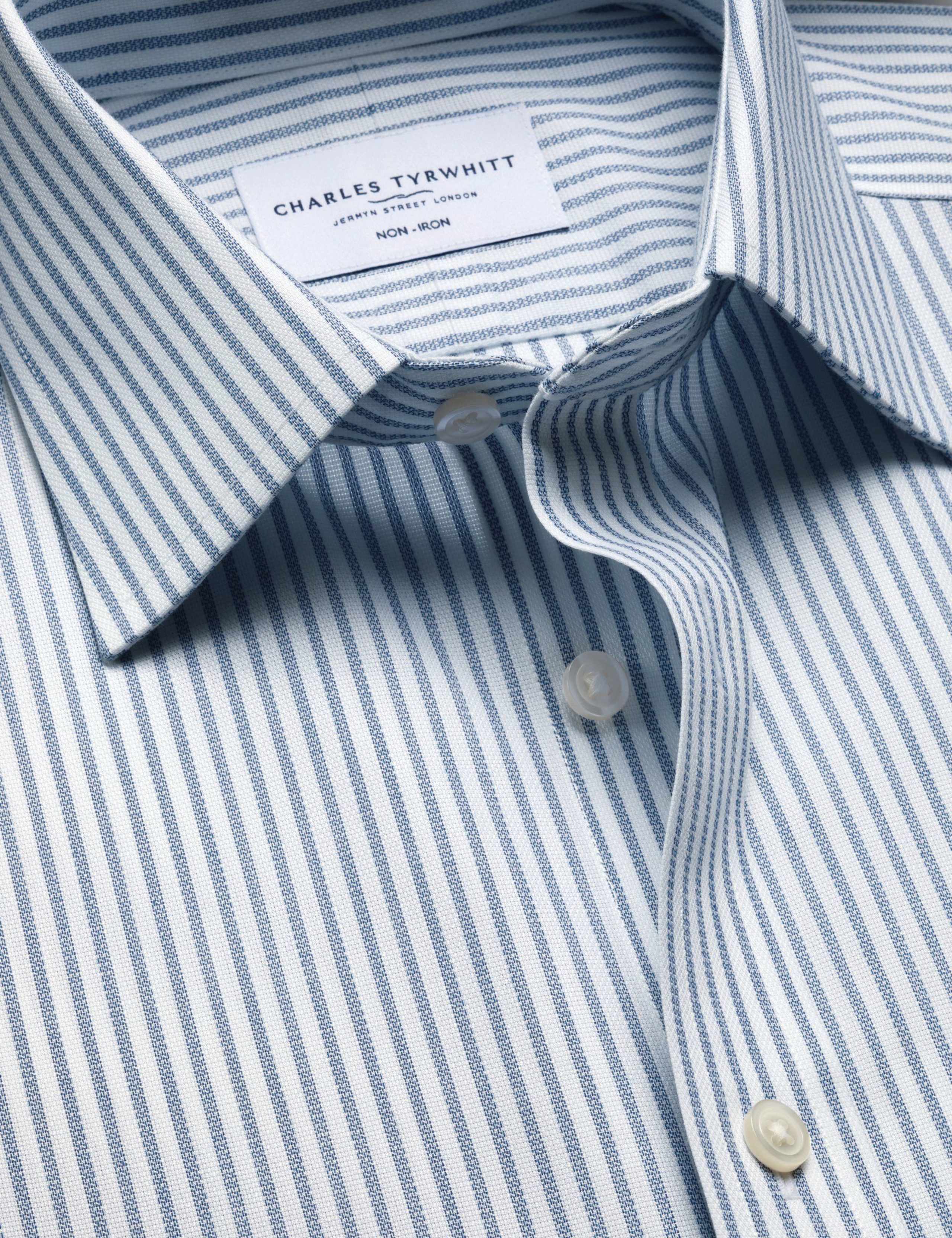 Slim Fit Non Iron Pure Cotton Striped Shirt 4 of 7