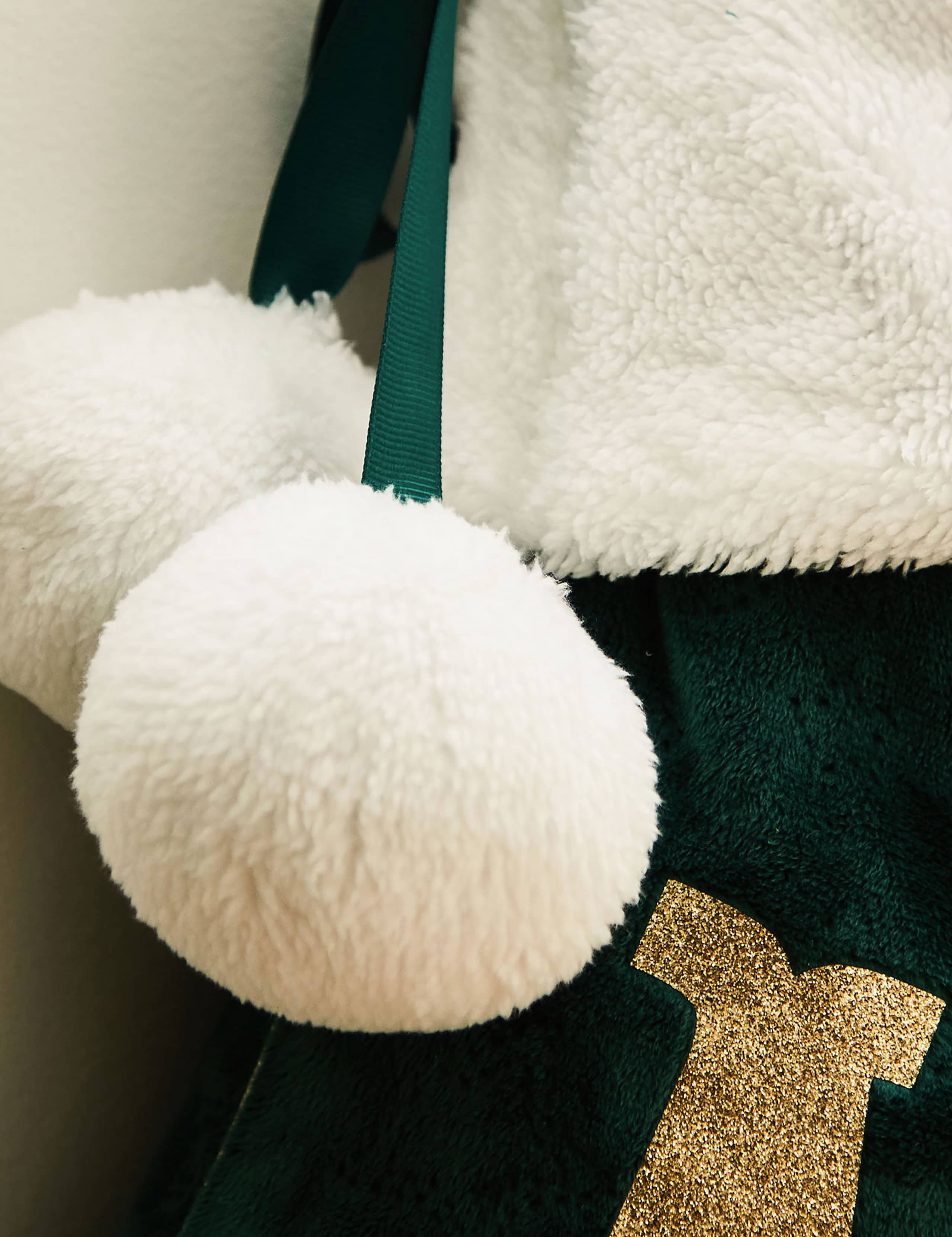 Personalised Green Velvet Small Christmas Stocking 2 of 2
