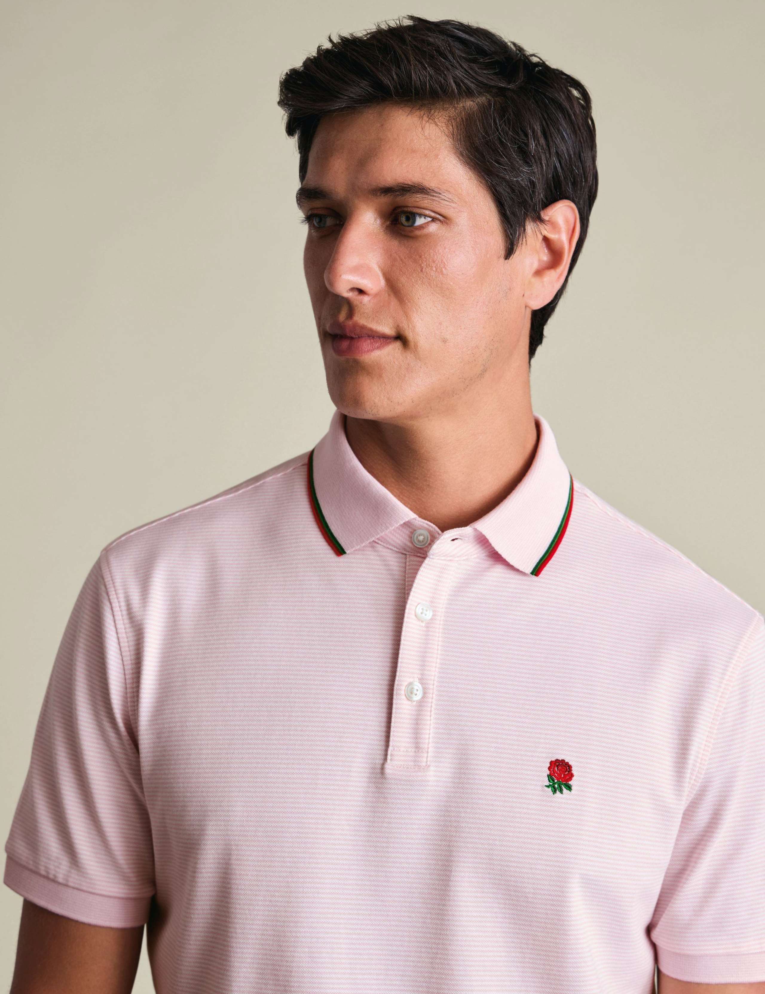 Cotton Rich Striped Pique Polo Shirt 2 of 5