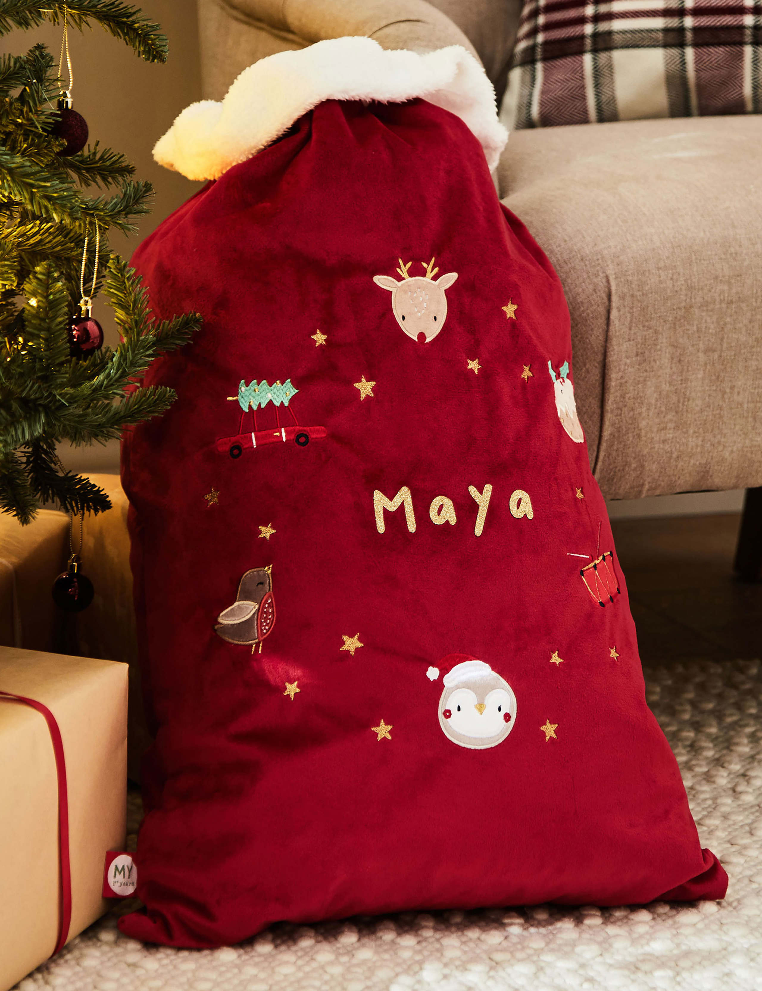 Personalised Red Festive Christmas Sack 1 of 4