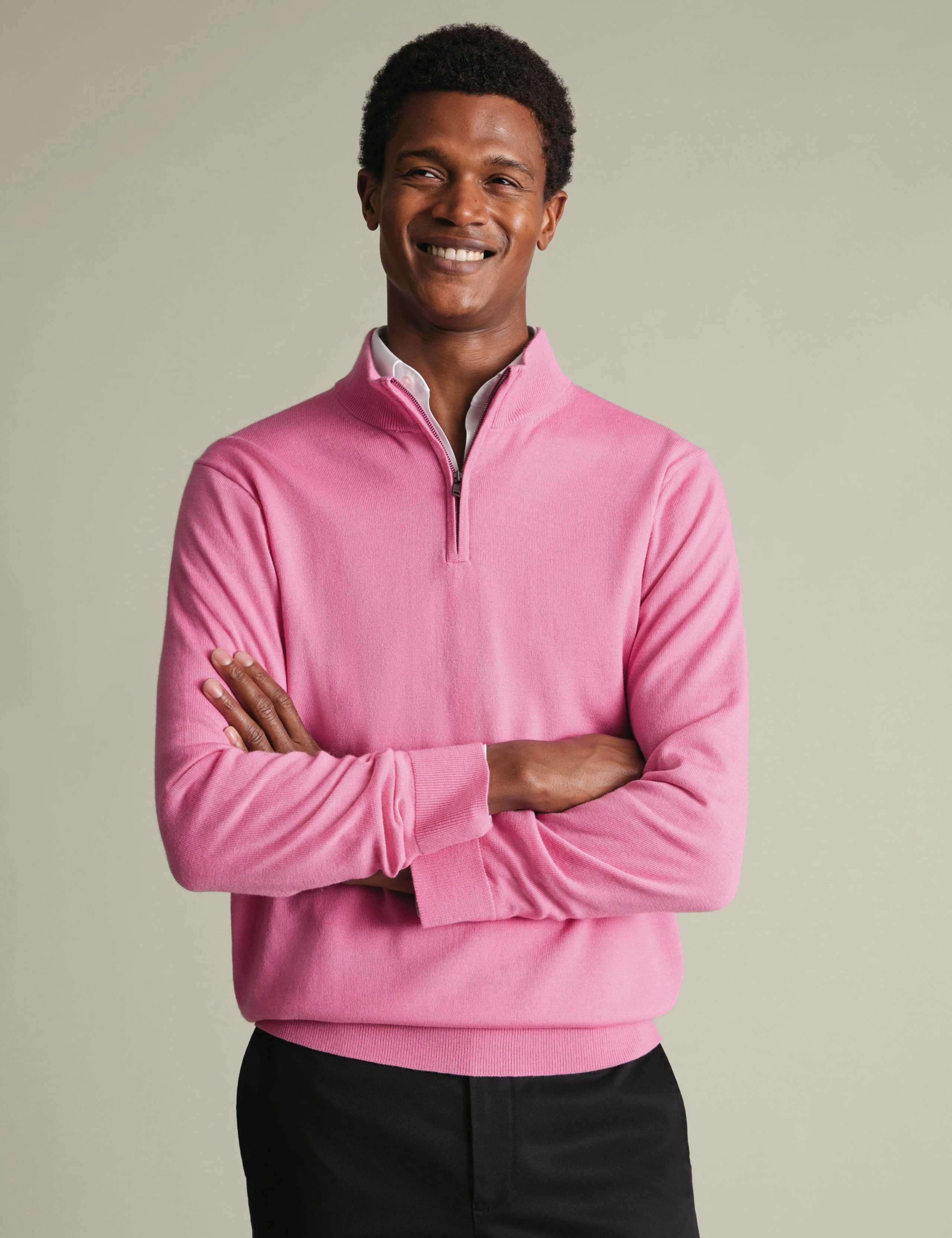 Pure Extra Fine Merino Wool Half Zip Jumper 2 of 5