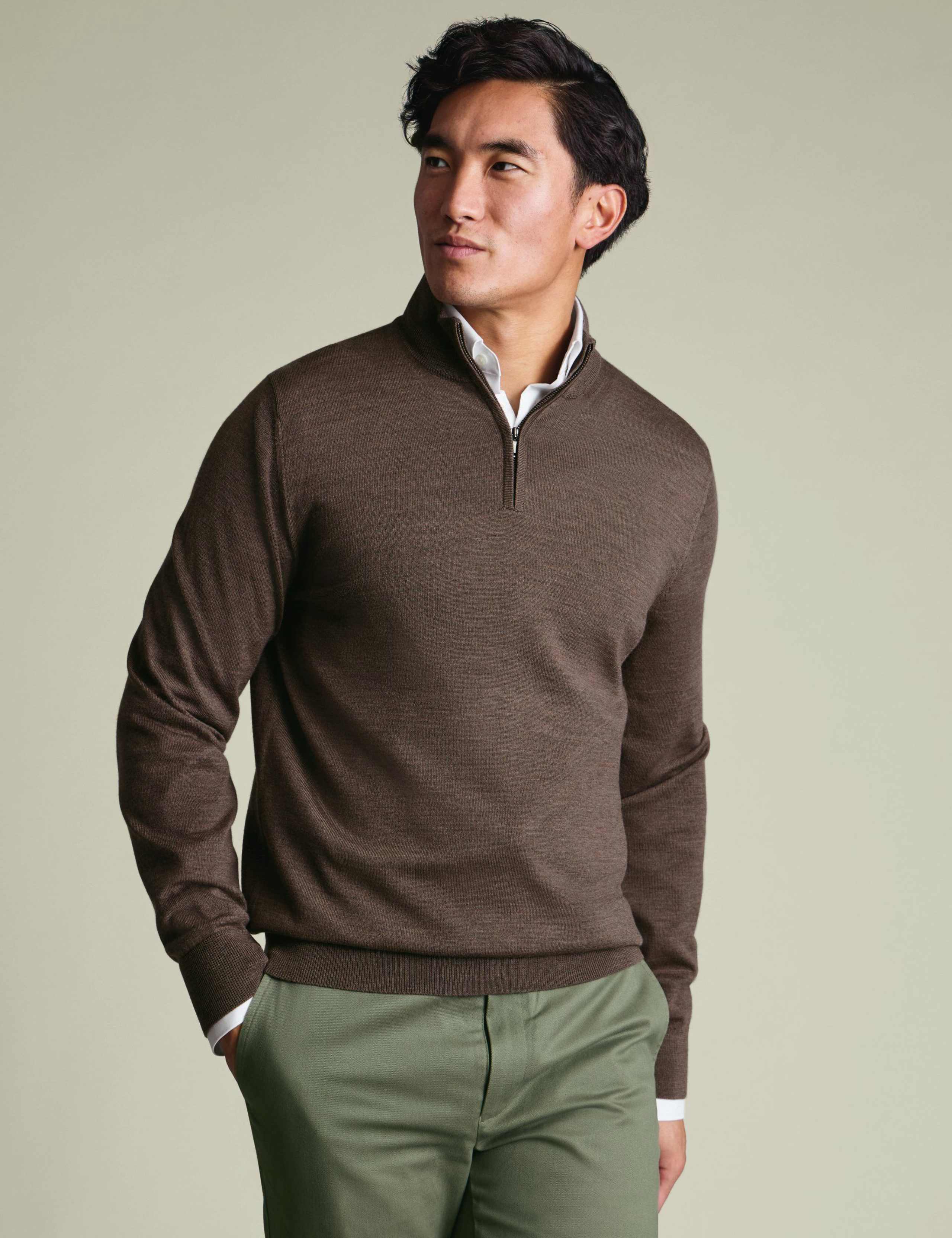 Pure Extra Fine Merino Wool Half Zip Jumper 6 of 6