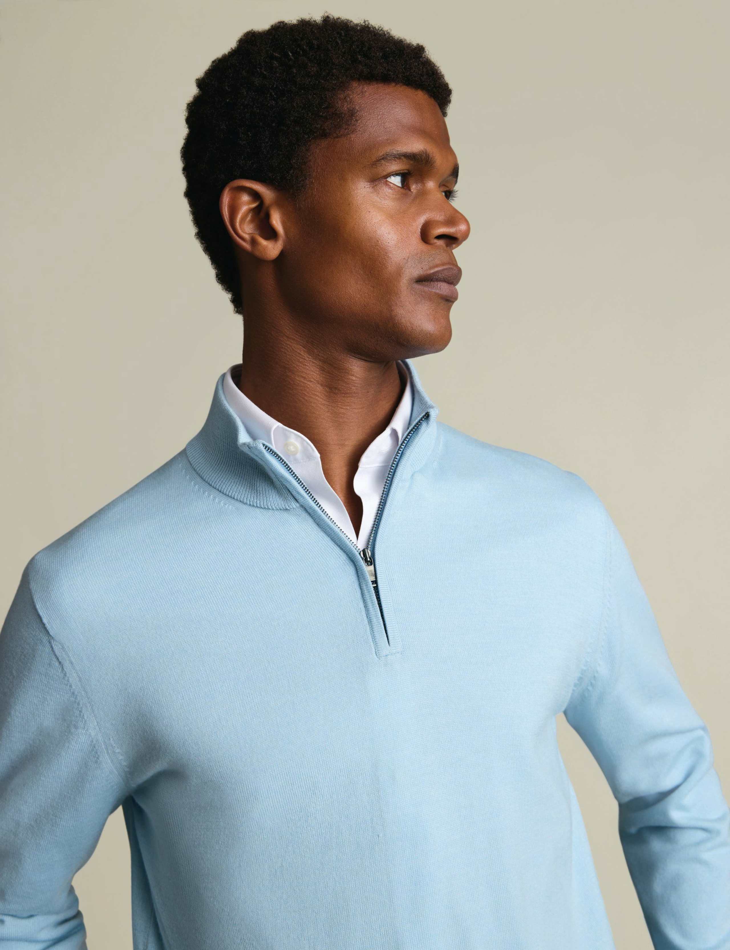 Pure Extra Fine Merino Wool Half Zip Jumper 2 of 4