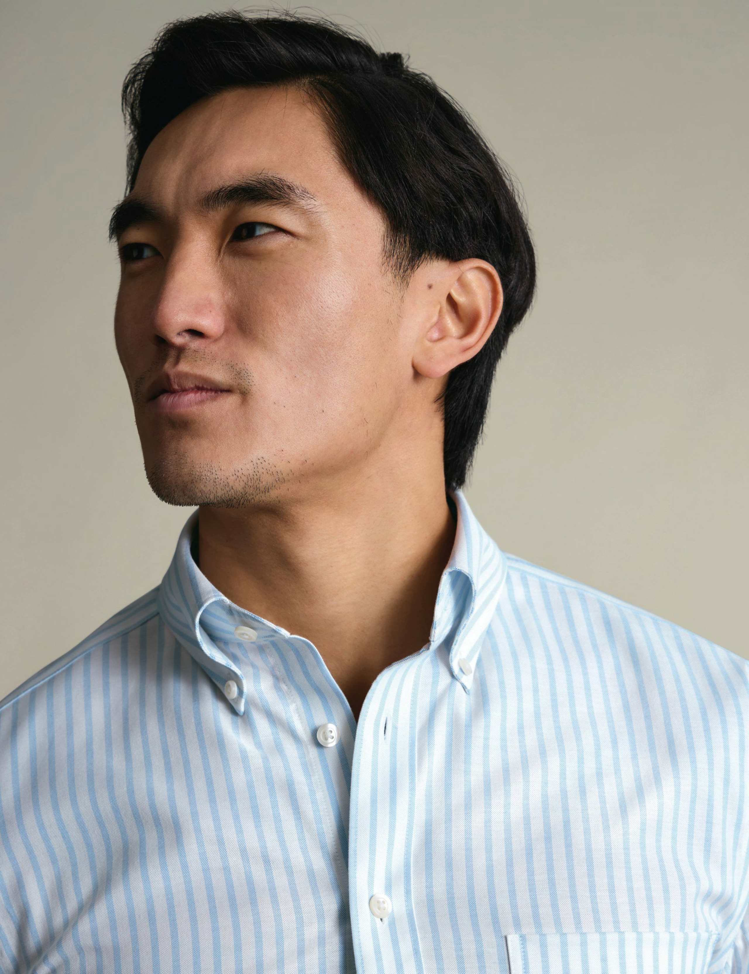 Slim Fit Non Iron Cotton Rich Striped Shirt 2 of 6