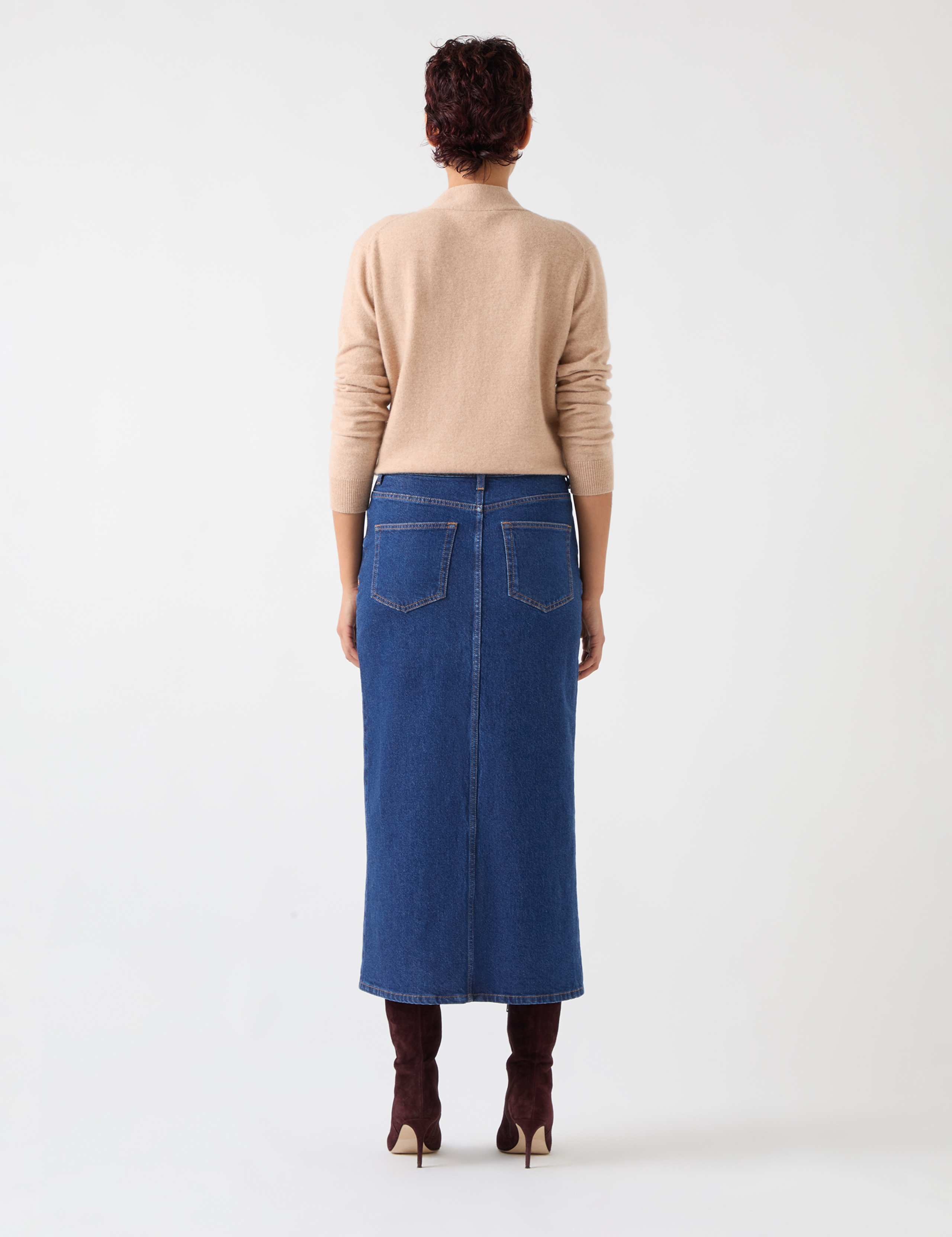 Denim Midaxi Pencil Skirt 3 of 3