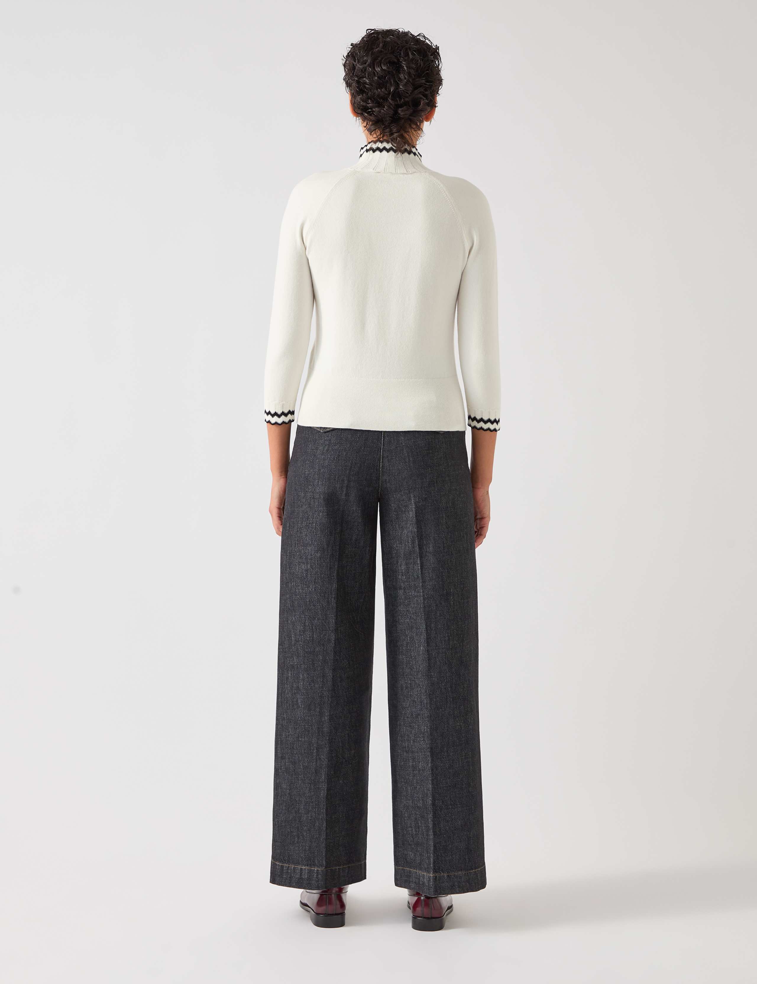Cotton Rich Funnel Neck Zig Zag Jumper 3 of 4