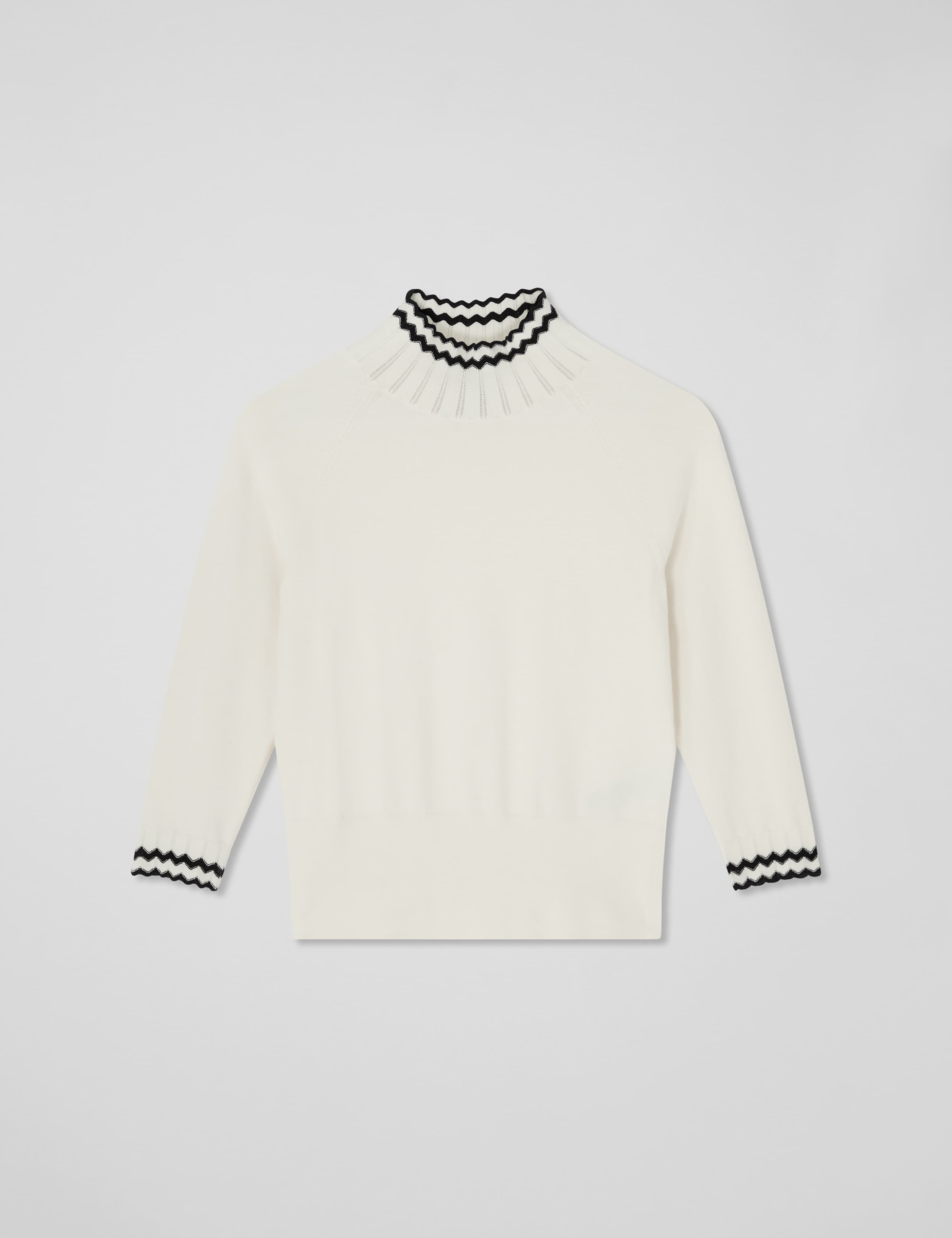 Cotton Rich Funnel Neck Zig Zag Jumper 2 of 4