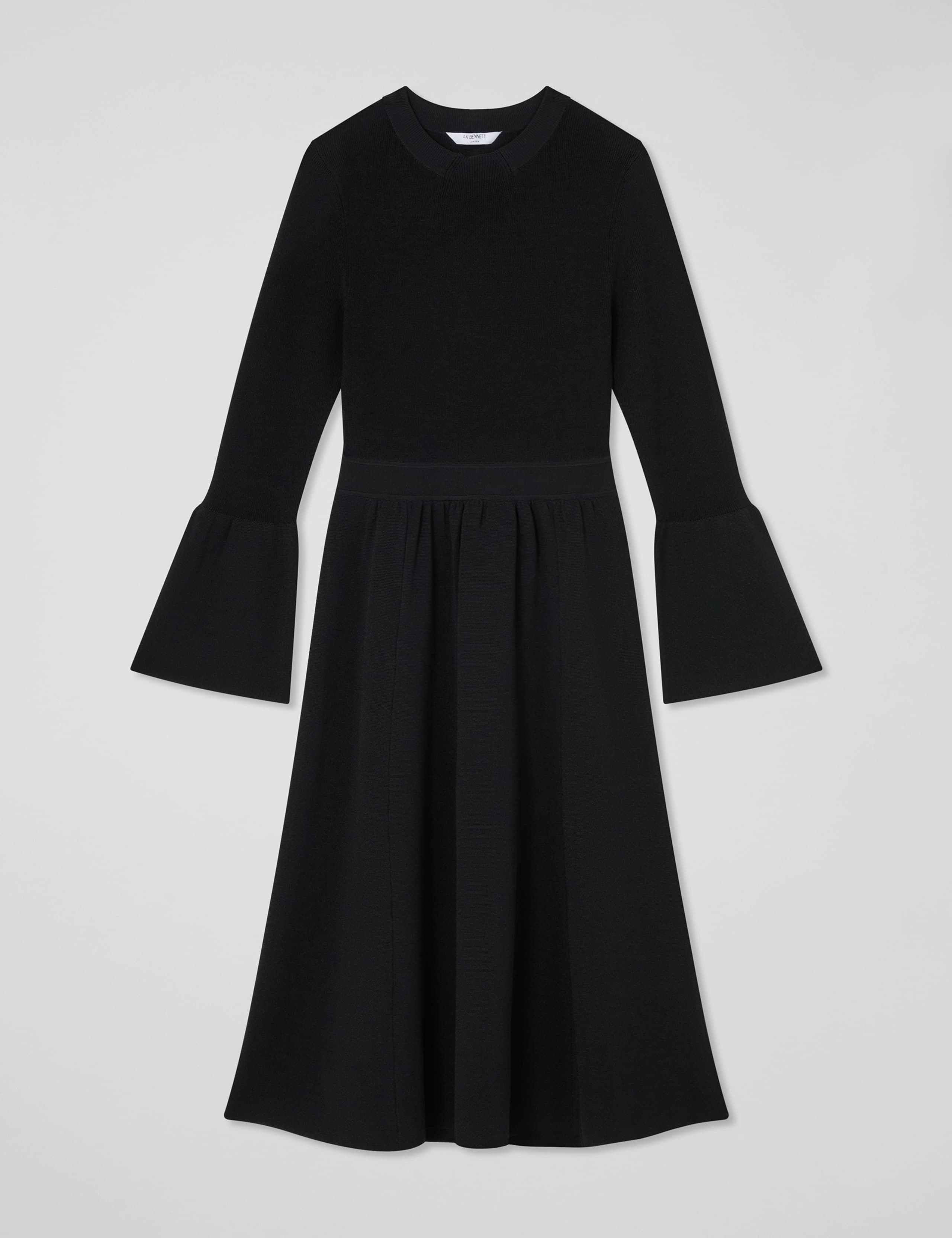Knitted Round Neck Midi Skater Dress 2 of 4