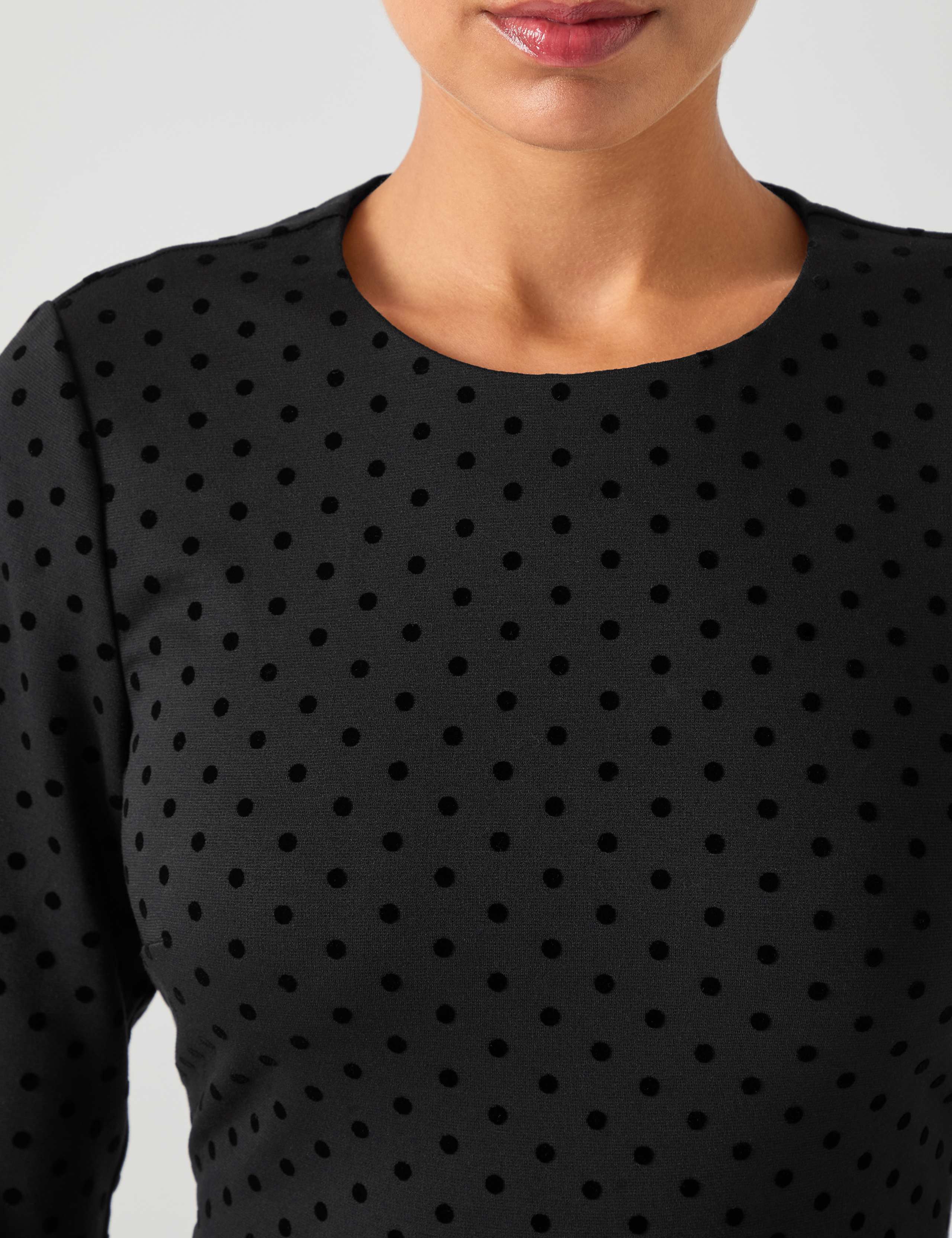 Jersey Polka Dot Flock Midi Skater Dress 3 of 3