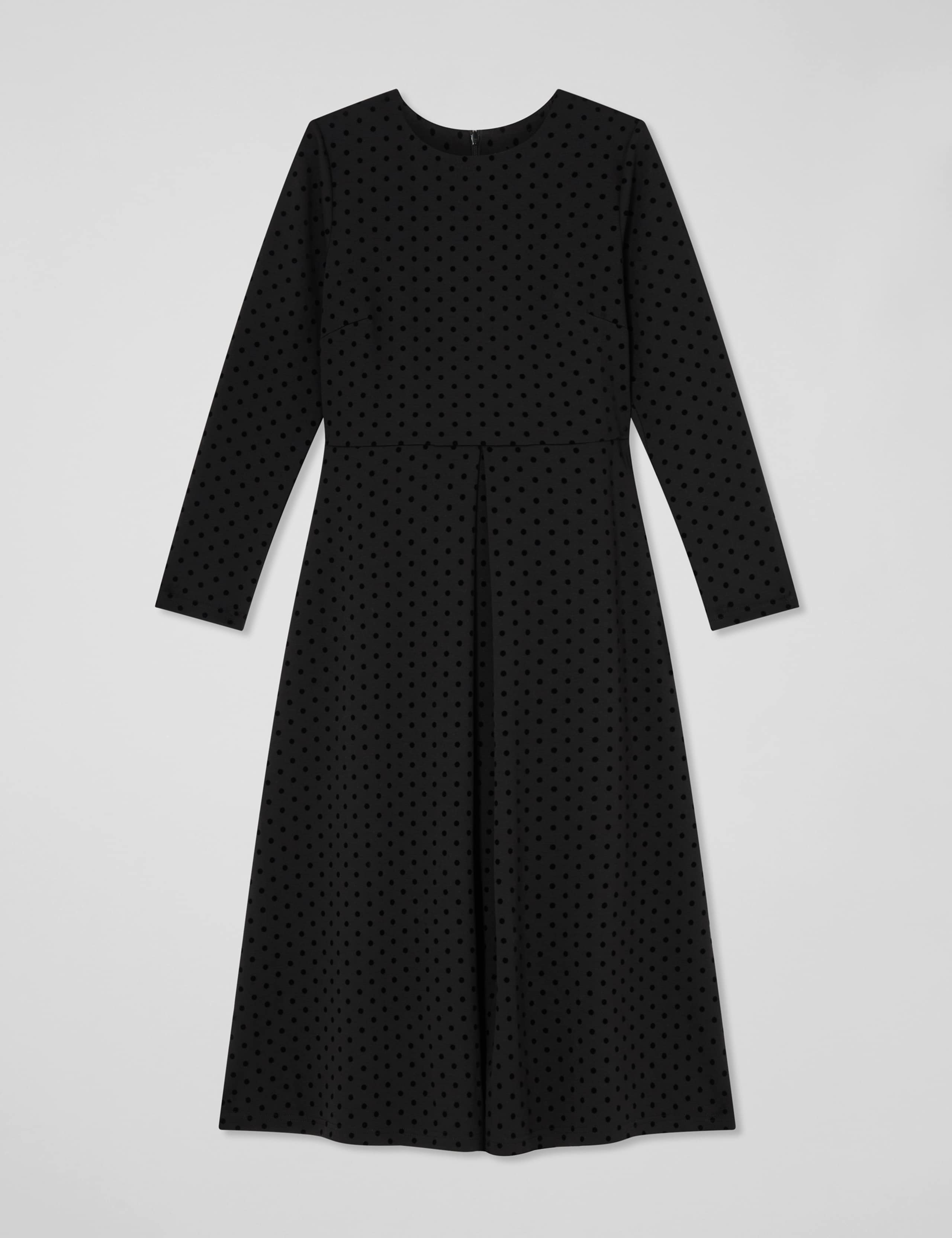 Jersey Polka Dot Flock Midi Skater Dress 2 of 3