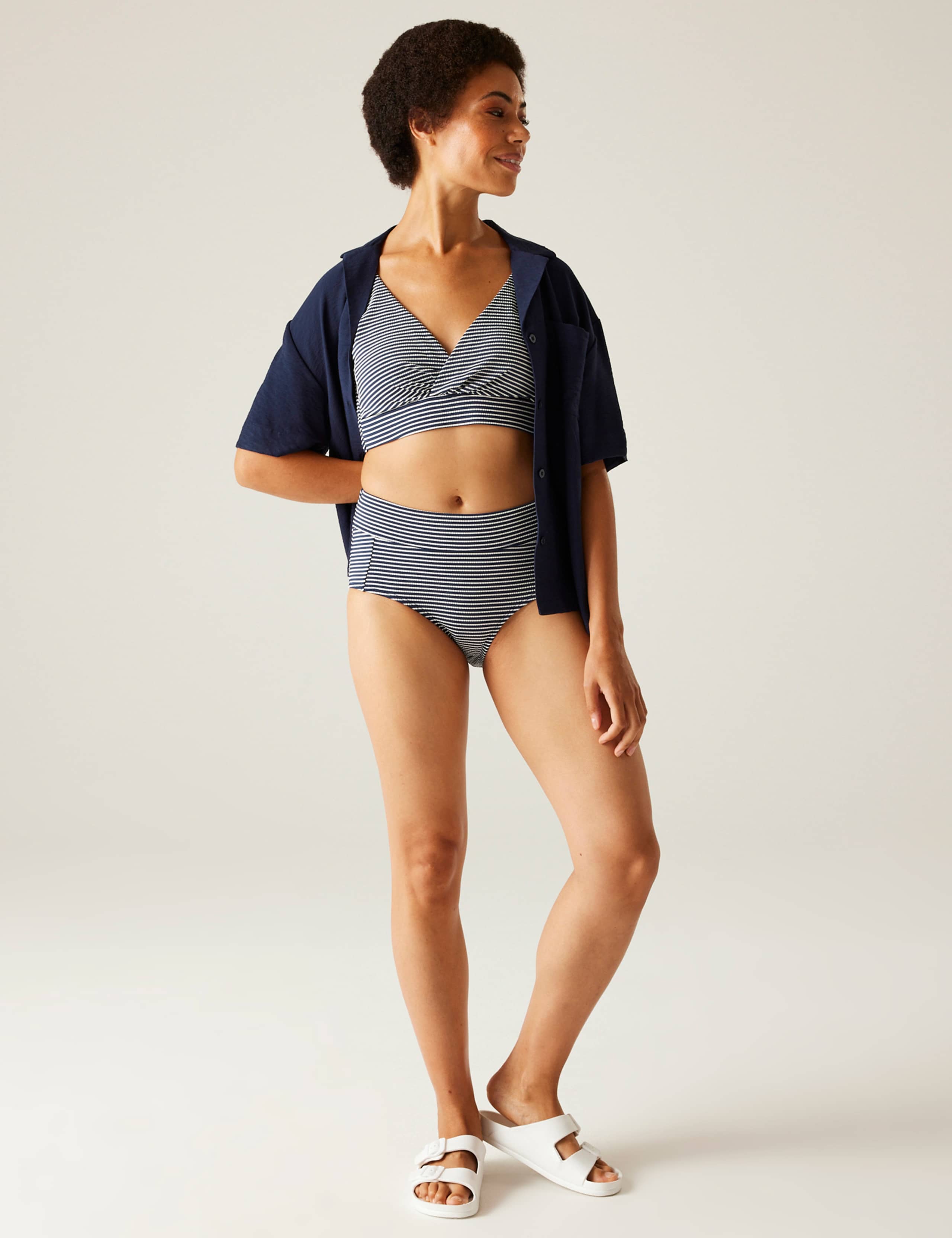 Paloma Striped Padded V-Neck Bikini Top 6 of 6