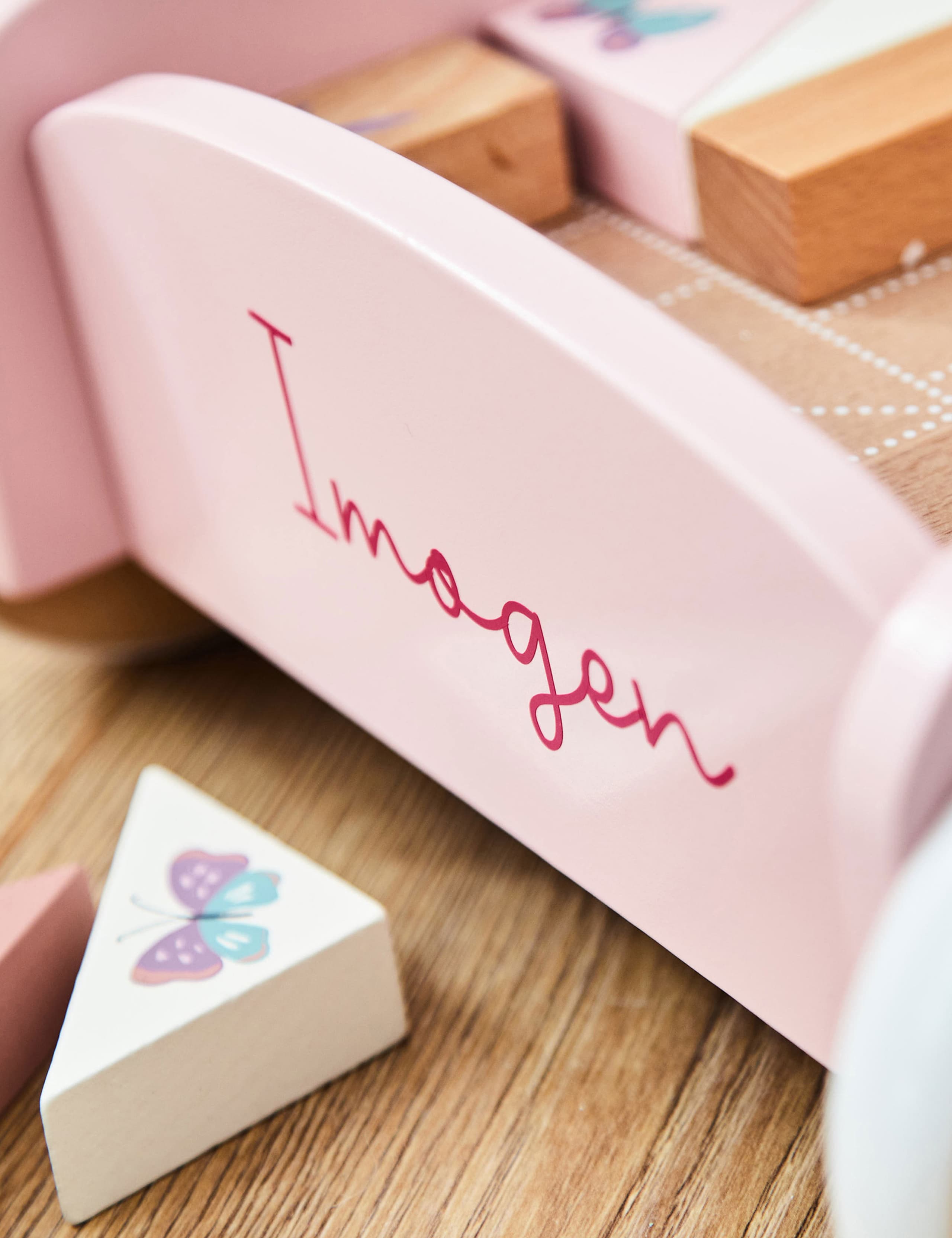 Personalised Pink Push-Along Activity Walker With Blocks 4 of 4