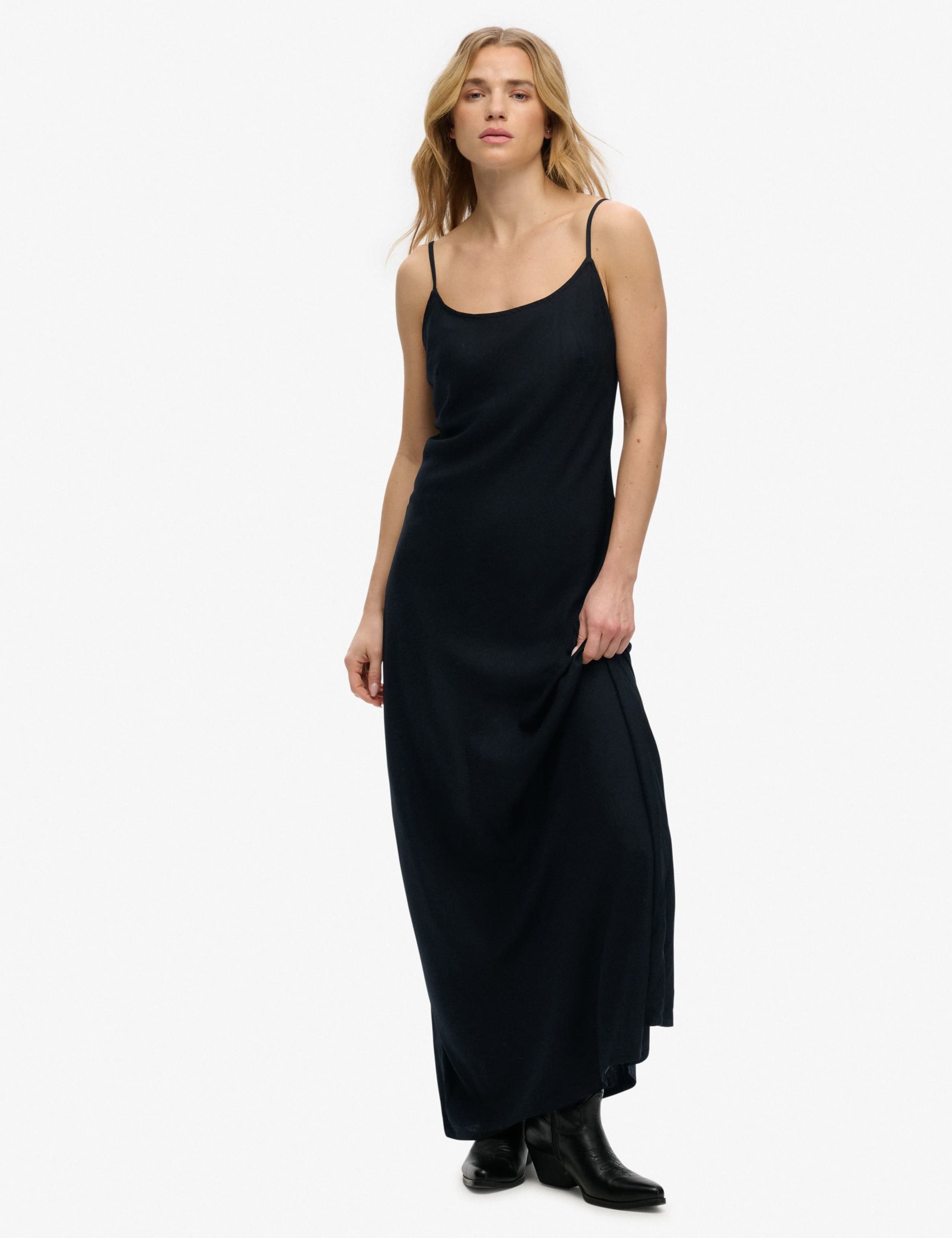 Scoop Neck Bias Cut Maxi Cami Slip Dress 2 of 5