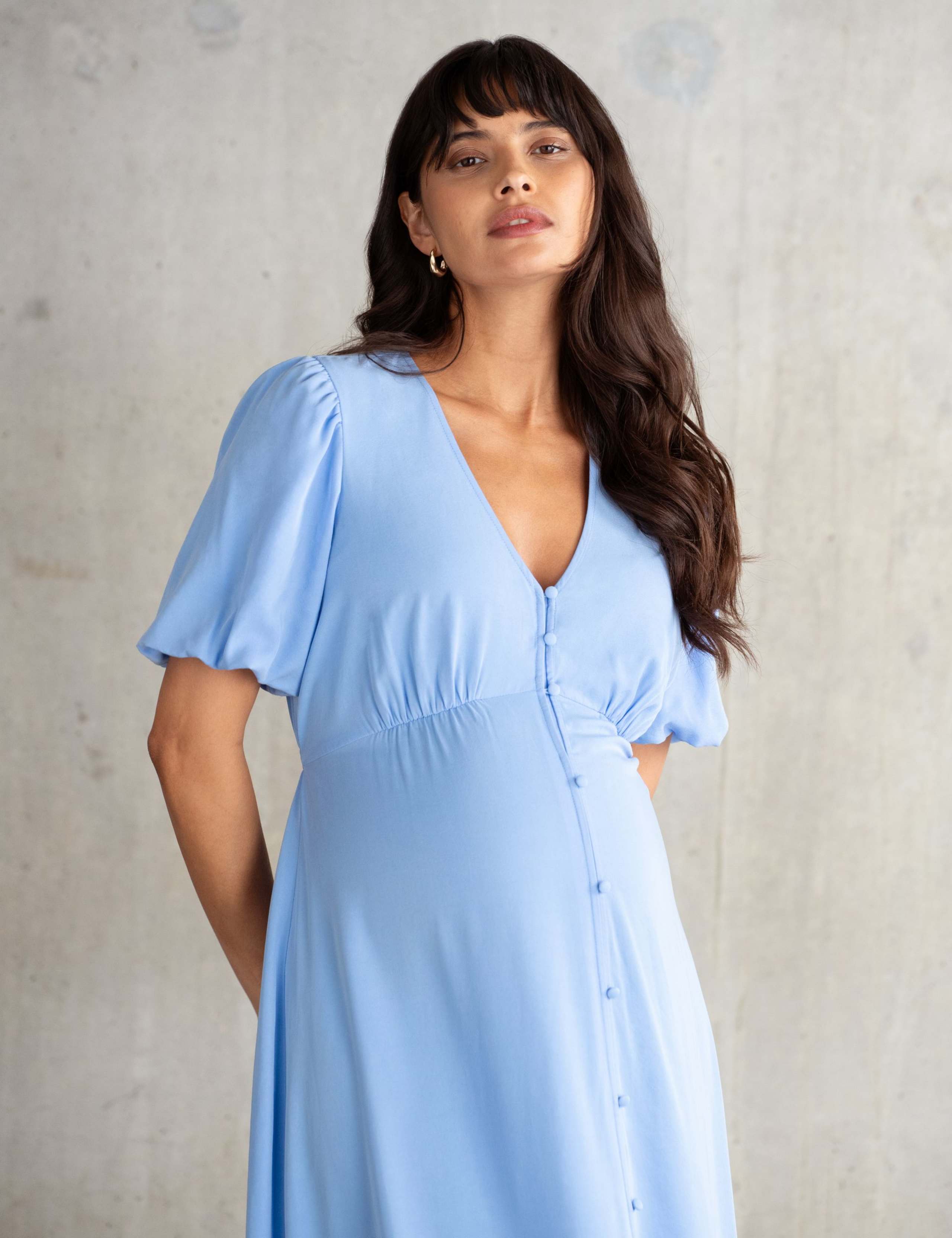 Maternity V-Neck Maxi Tea Dress 1 of 6