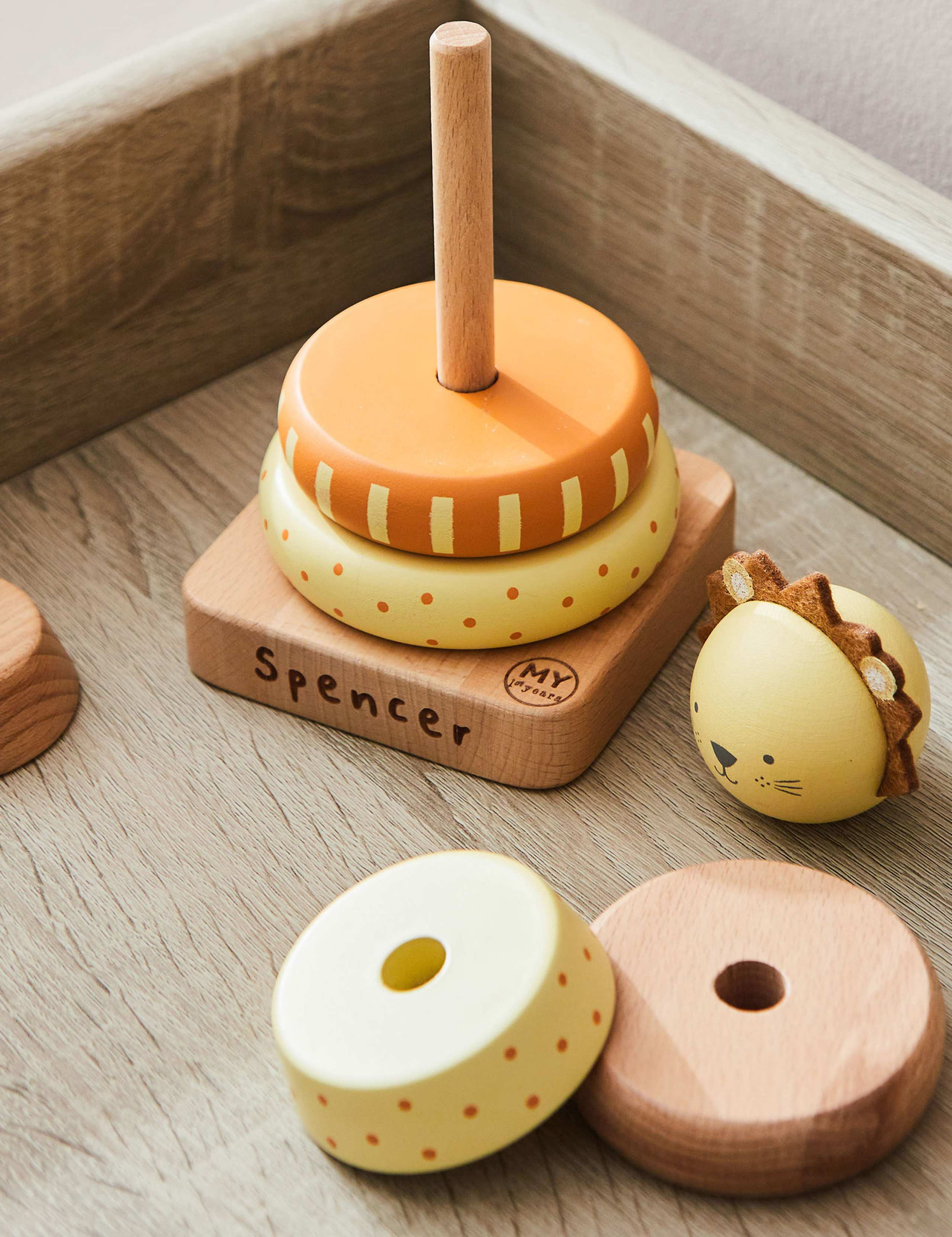 Personalised Wooden Lion Stacker Toy 2 of 3