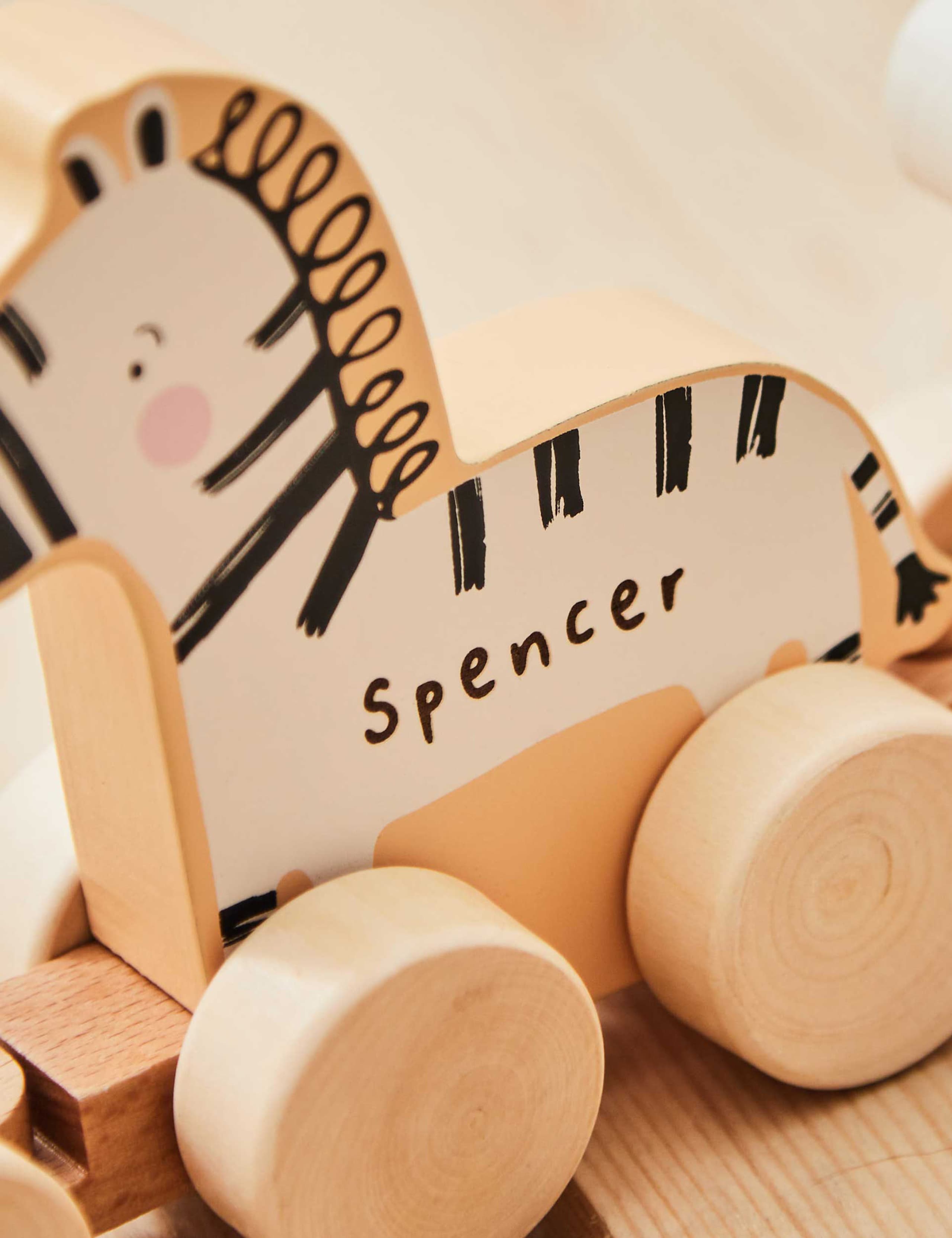 Personalised Safari Wooden Pull-Along Toy 3 of 3