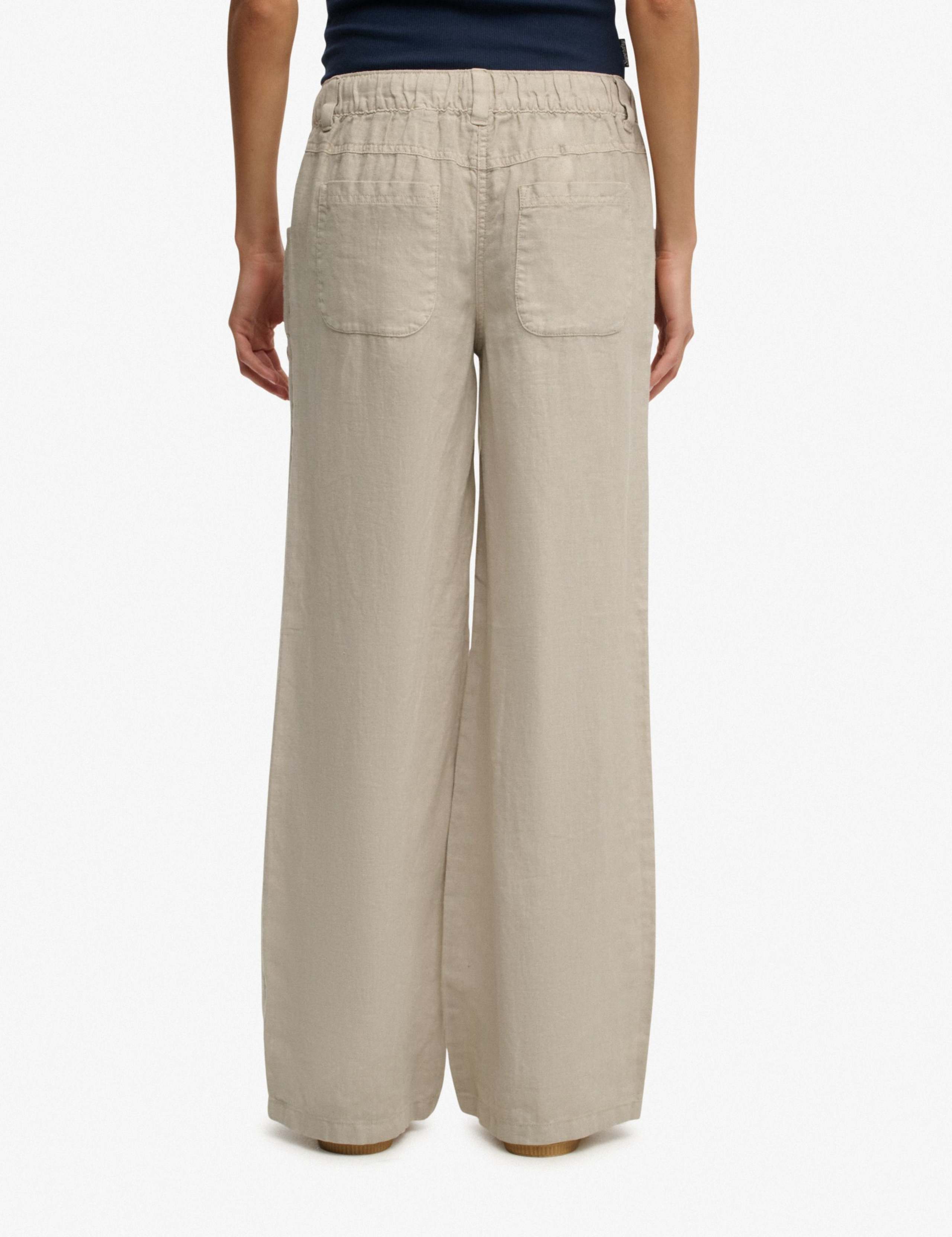 Pure Linen Low Rise Wide Leg Trousers 2 of 7