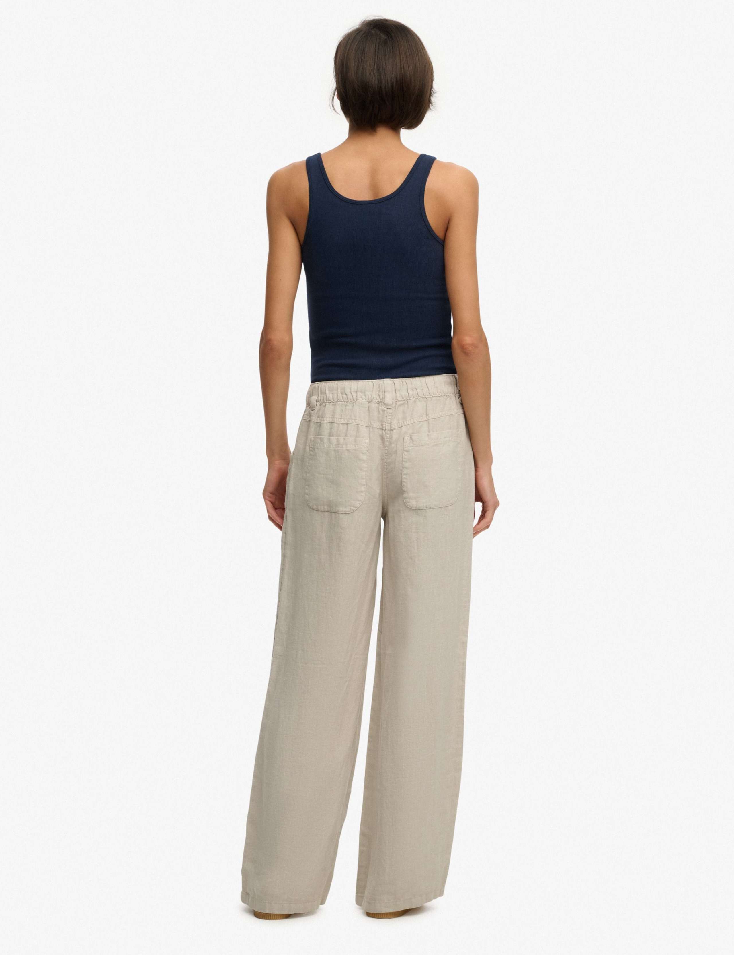 Pure Linen Low Rise Wide Leg Trousers 5 of 7