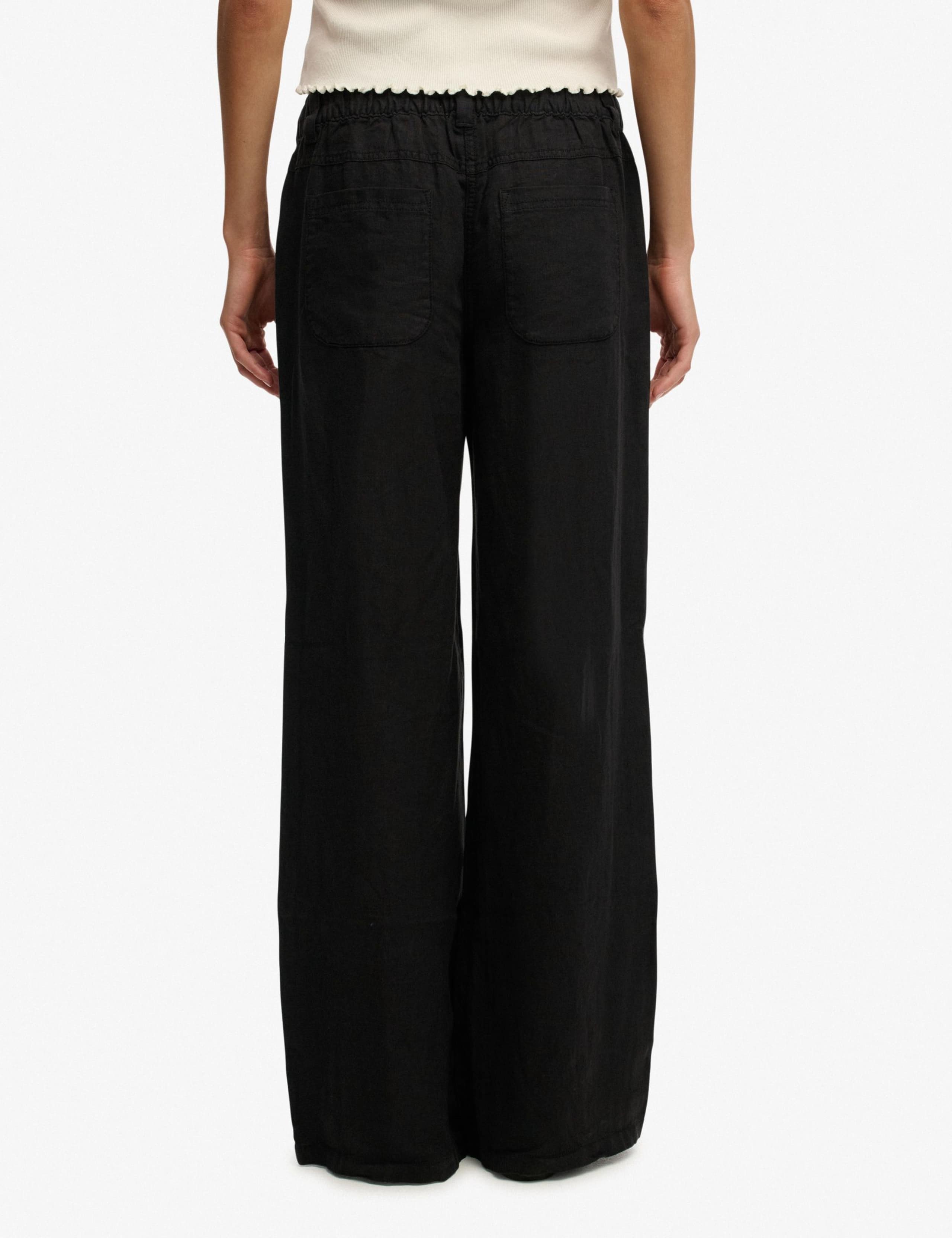 Pure Linen Low Rise Wide Leg Trousers 4 of 6