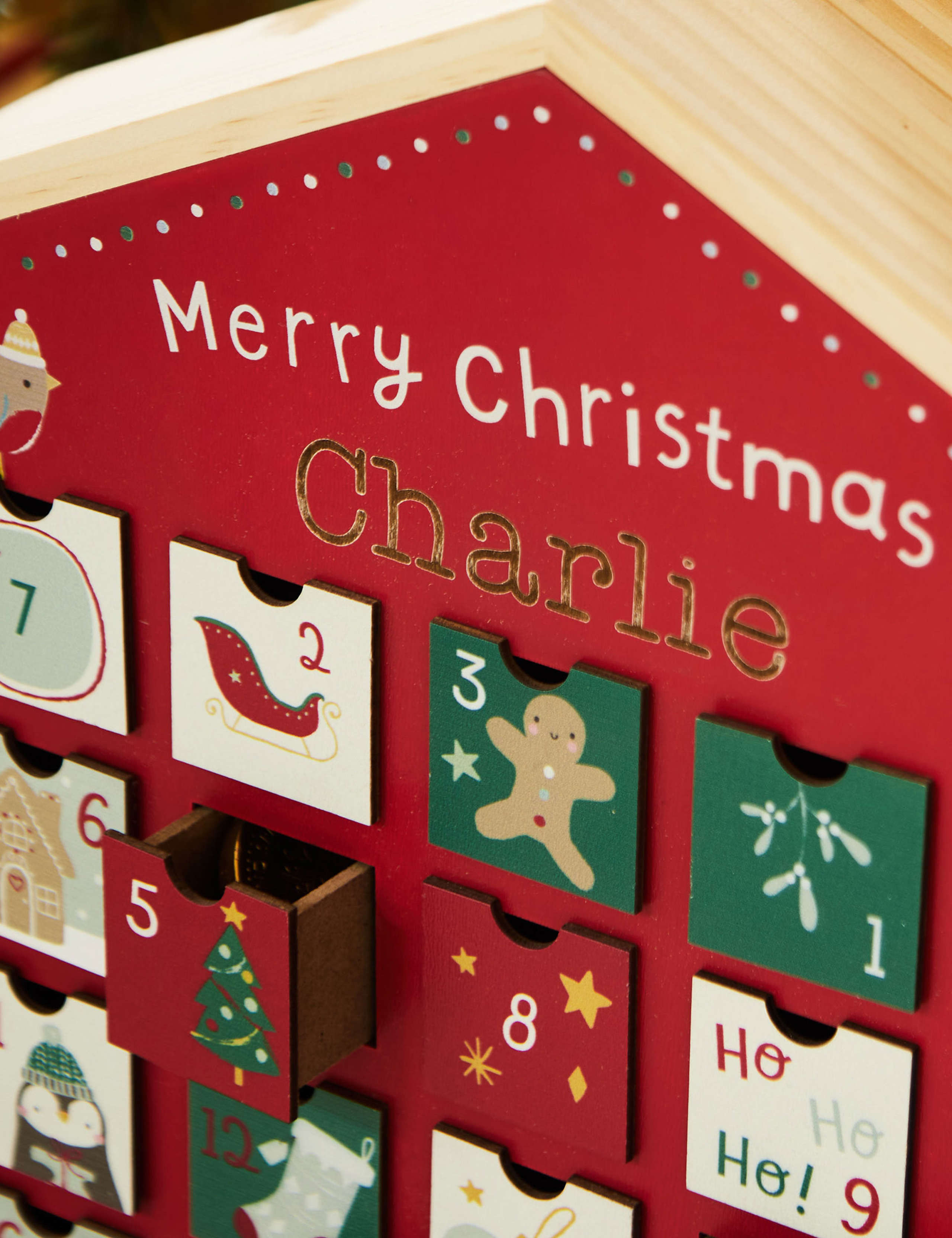 Personalised Christmas Advent Calendar House 3 of 3