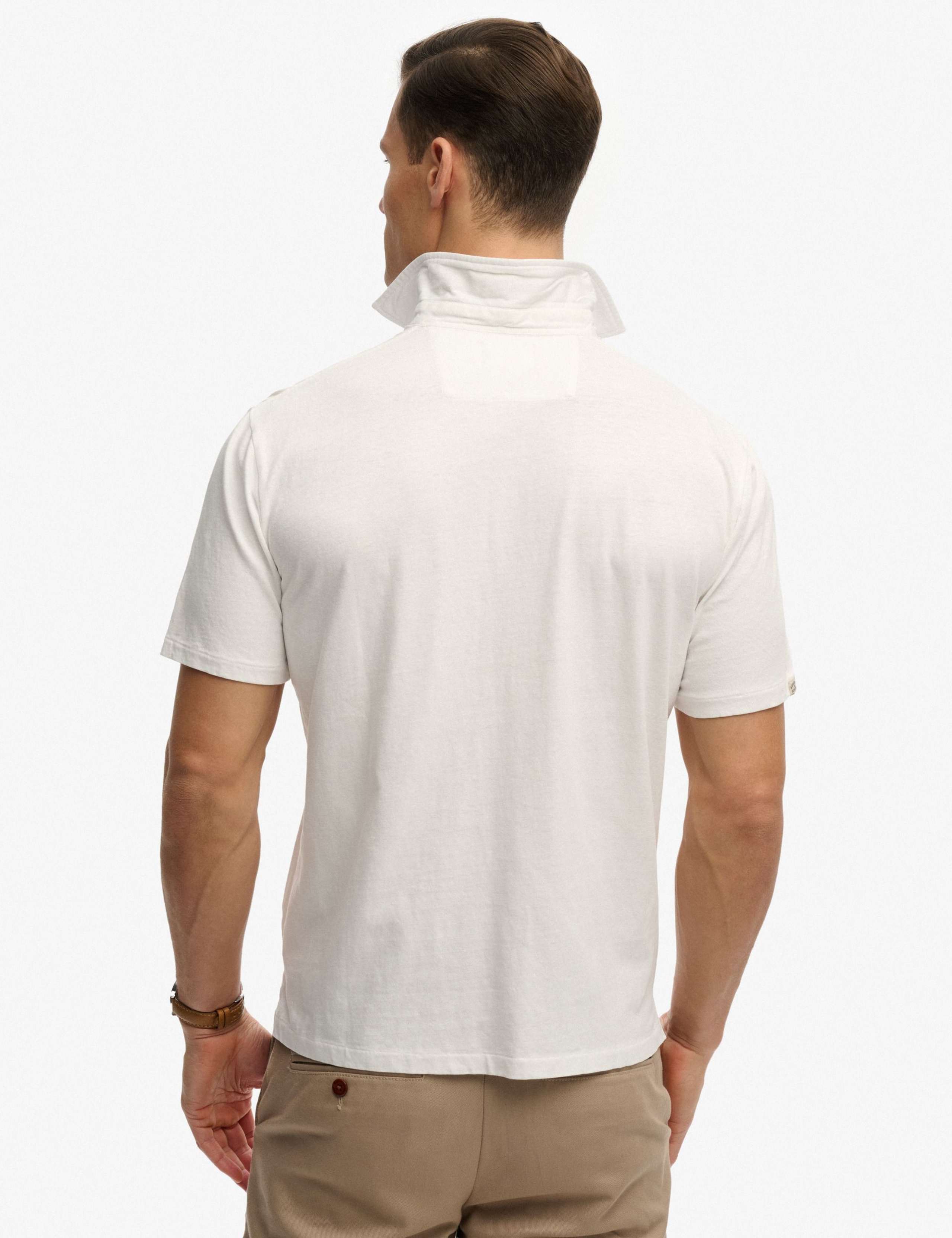 Slim Fit Cotton Rich Polo Shirt with Linen 5 of 5