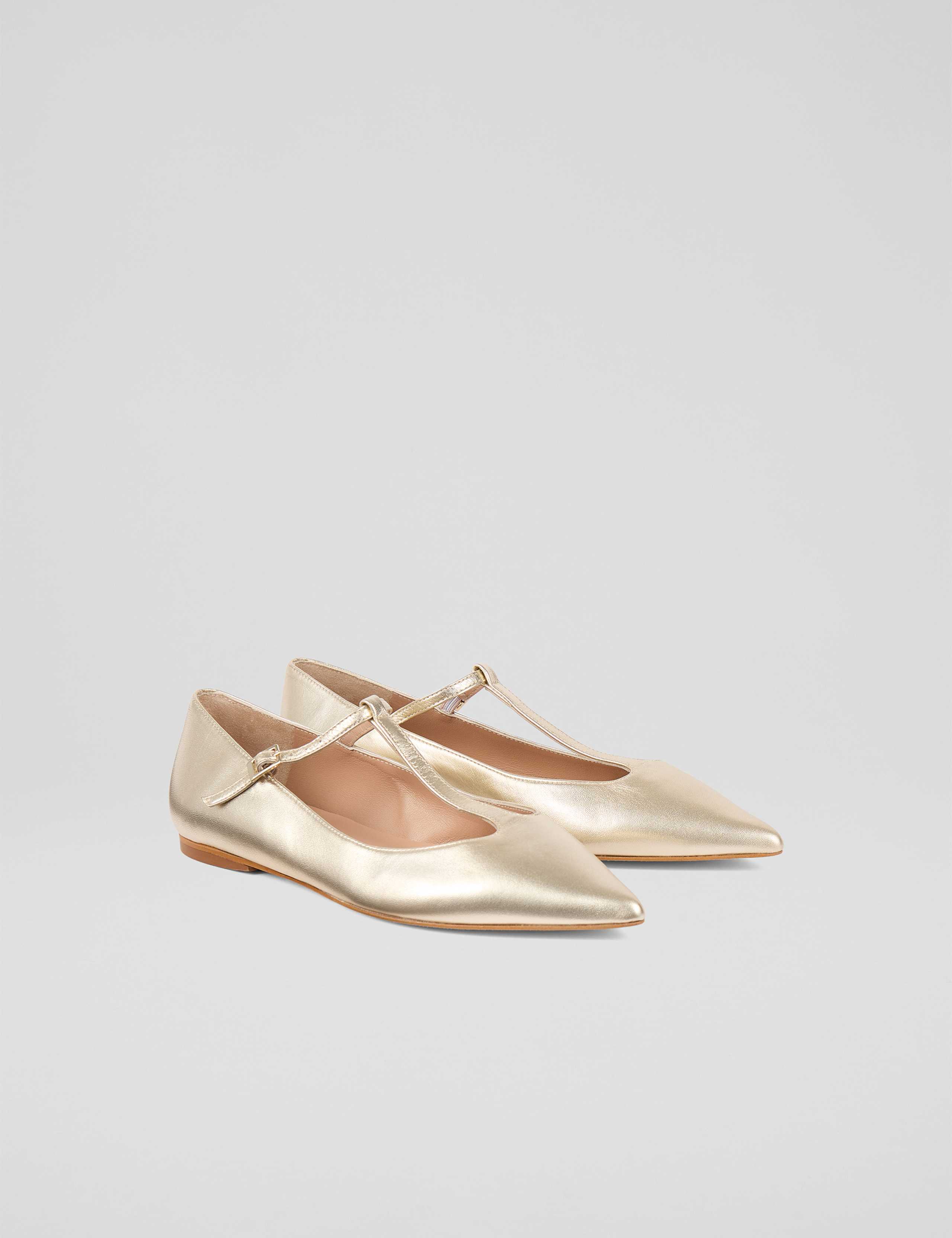 Leather Metallic Buckle Flat Pumps 2 of 4