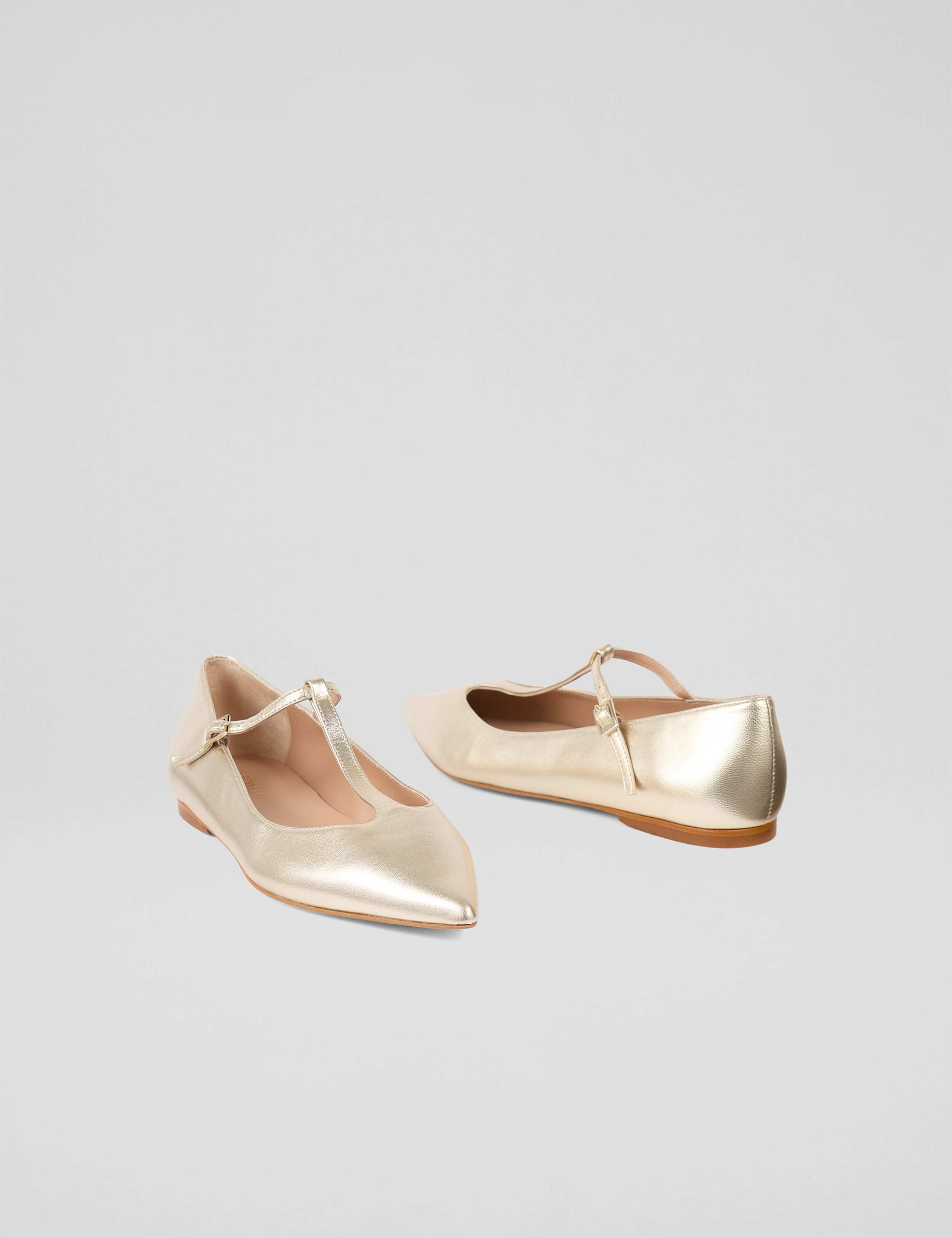 Leather Metallic Buckle Flat Pumps 3 of 4