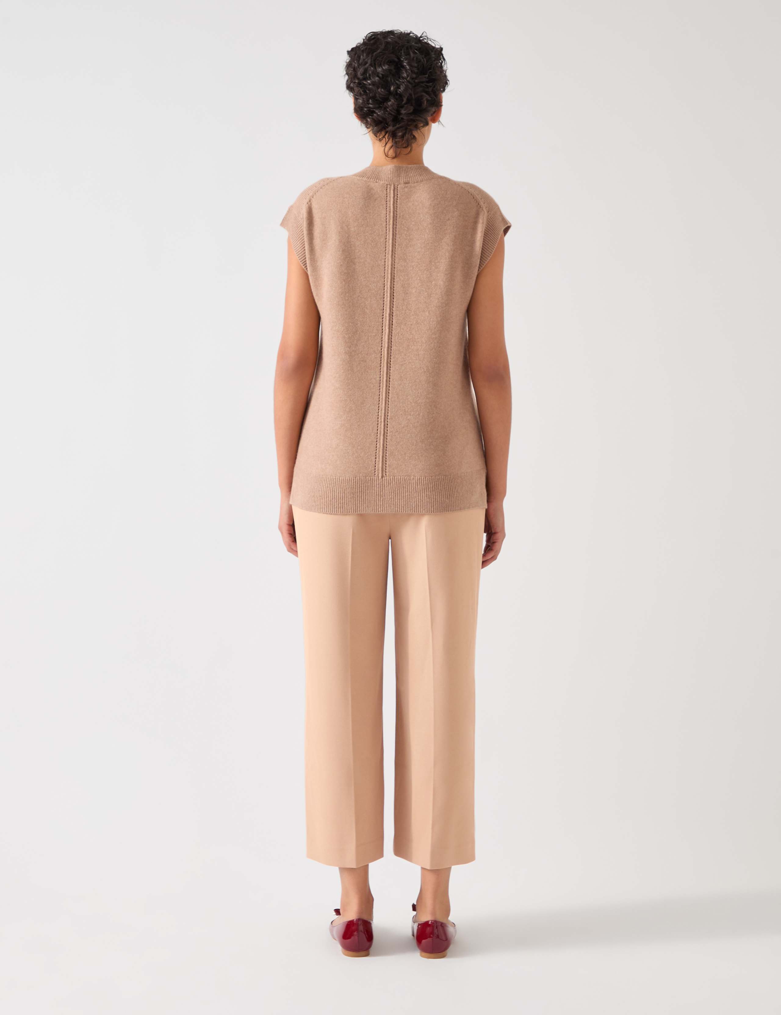 Merino Wool Rich V-Neck Knitted Vest 4 of 4