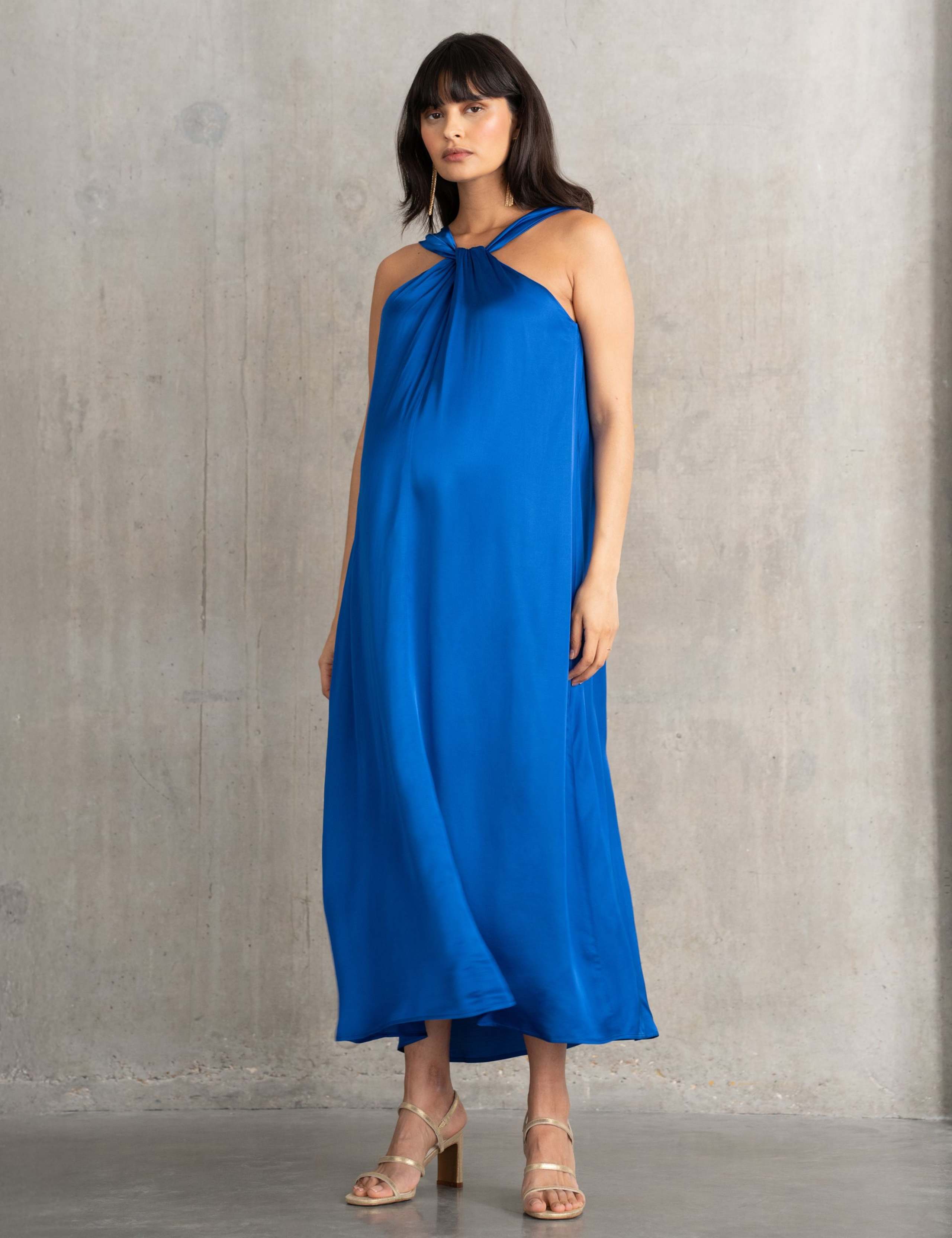 Maternity Satin Halter Neck Maxi Dress 1 of 5