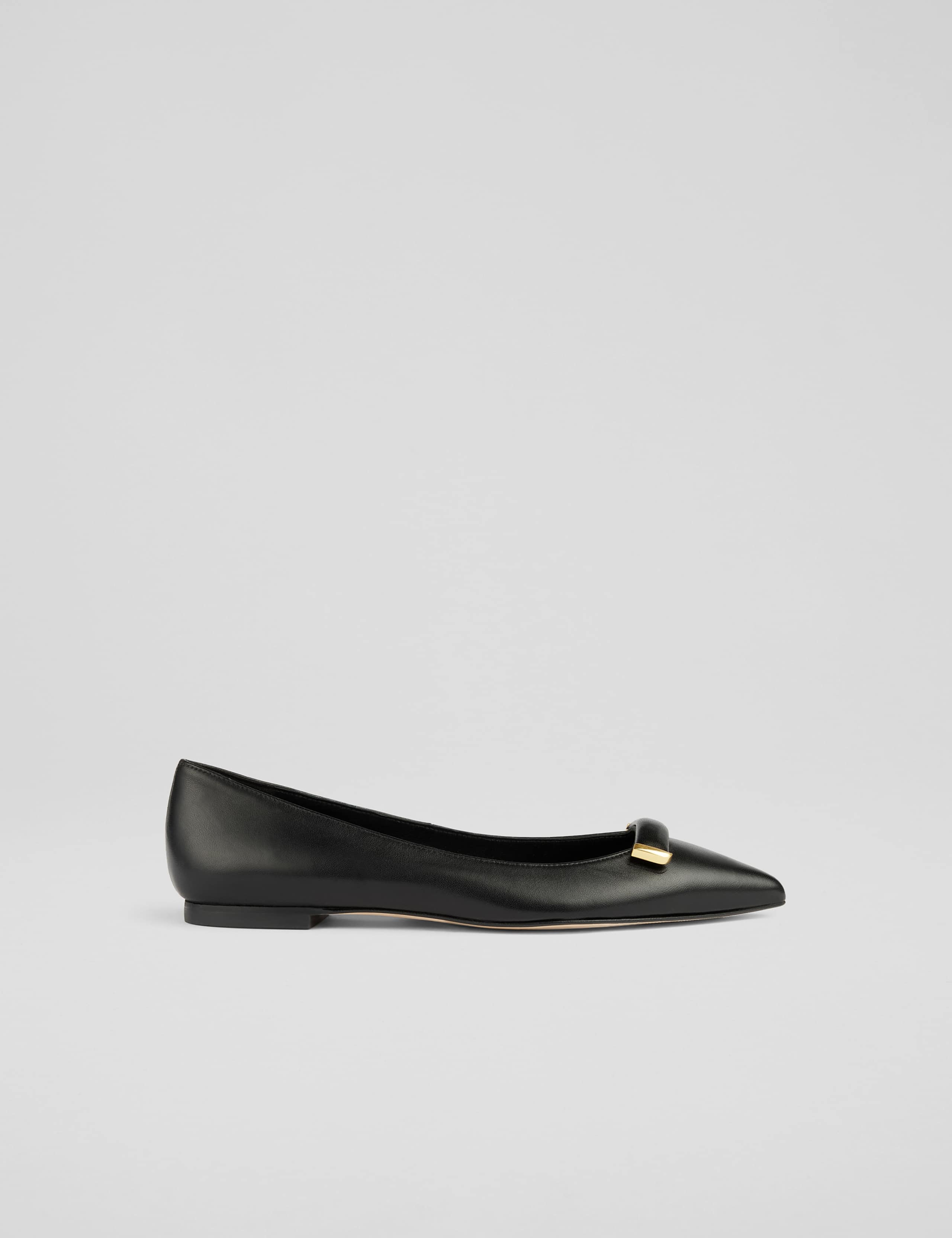 Leather Slip On Pointed Toe Flat Pumps 1 of 3