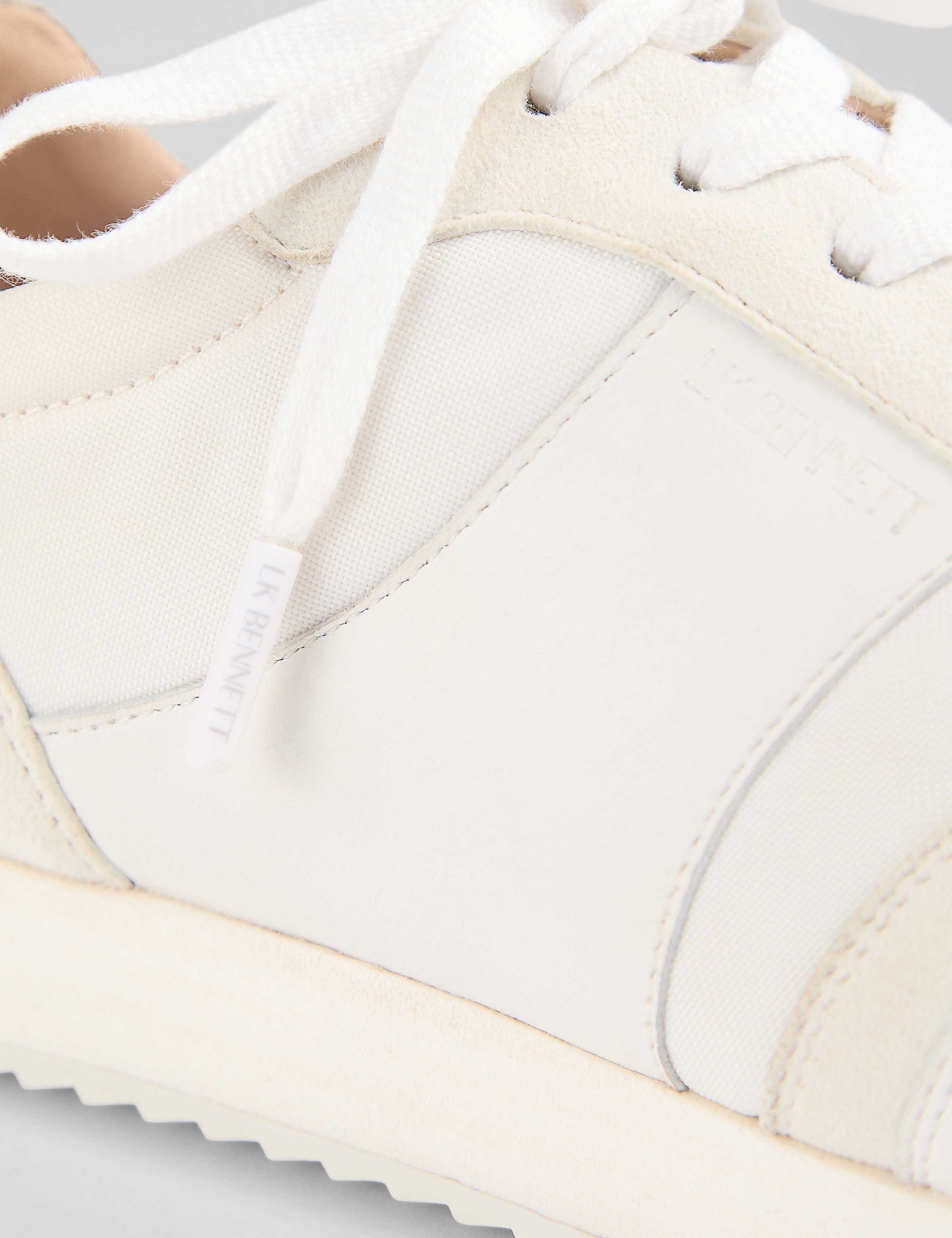 Leather Lace Up Suede Panel Trainers 4 of 4