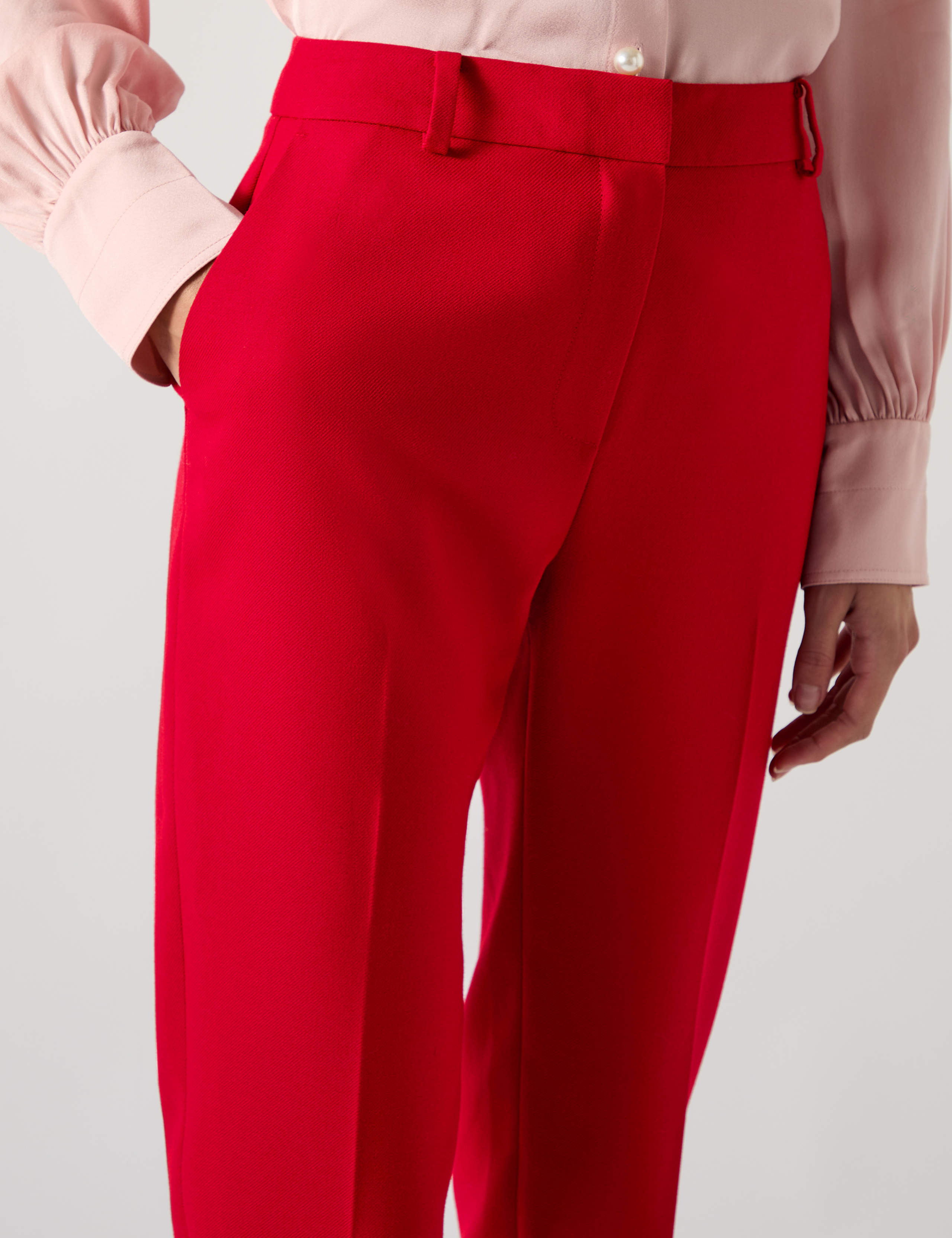Twill Slim Fit Tapered Ankle Grazer Trousers 4 of 4