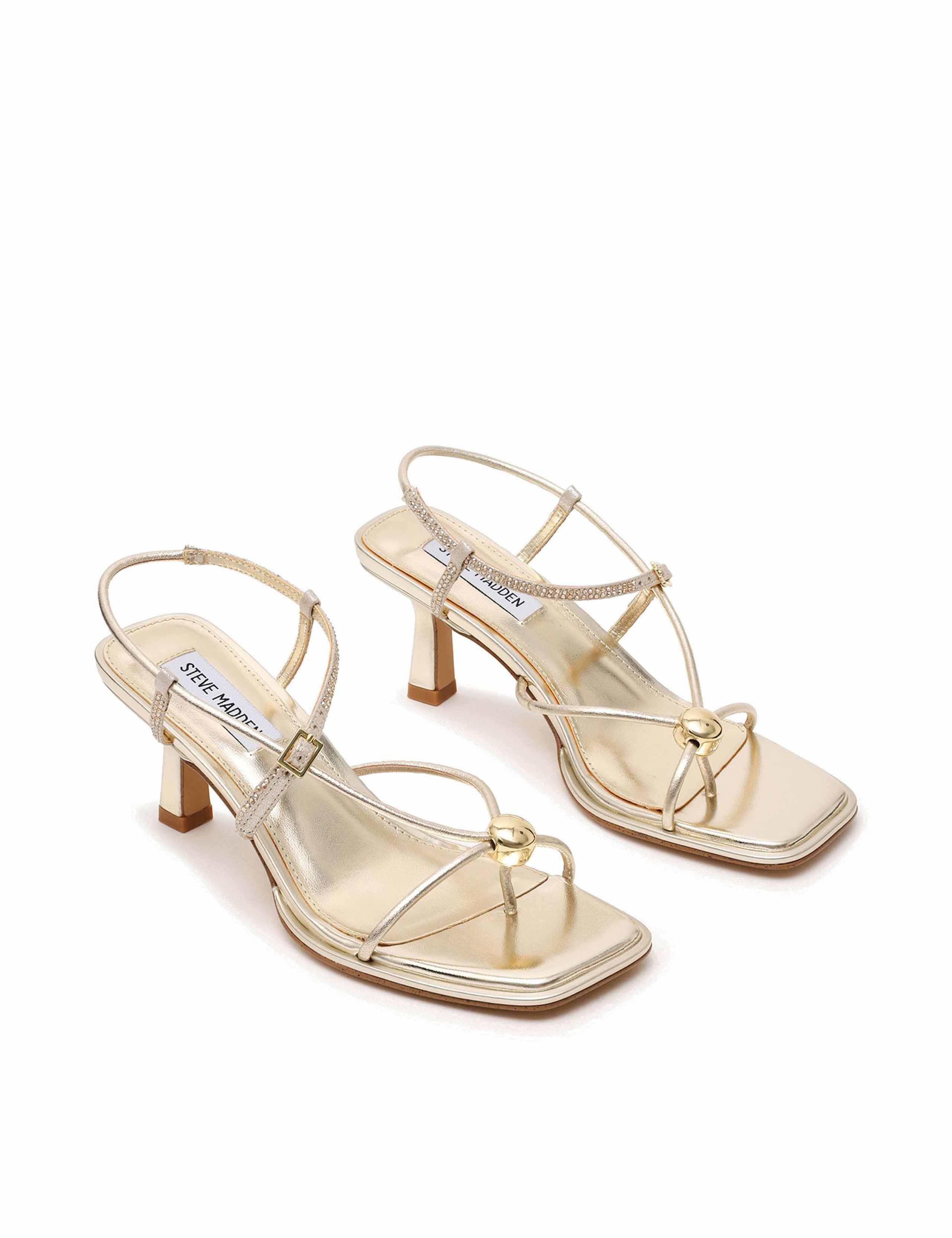 Jackpots Metallic Kitten Heel Square Toe Sandals 2 of 5