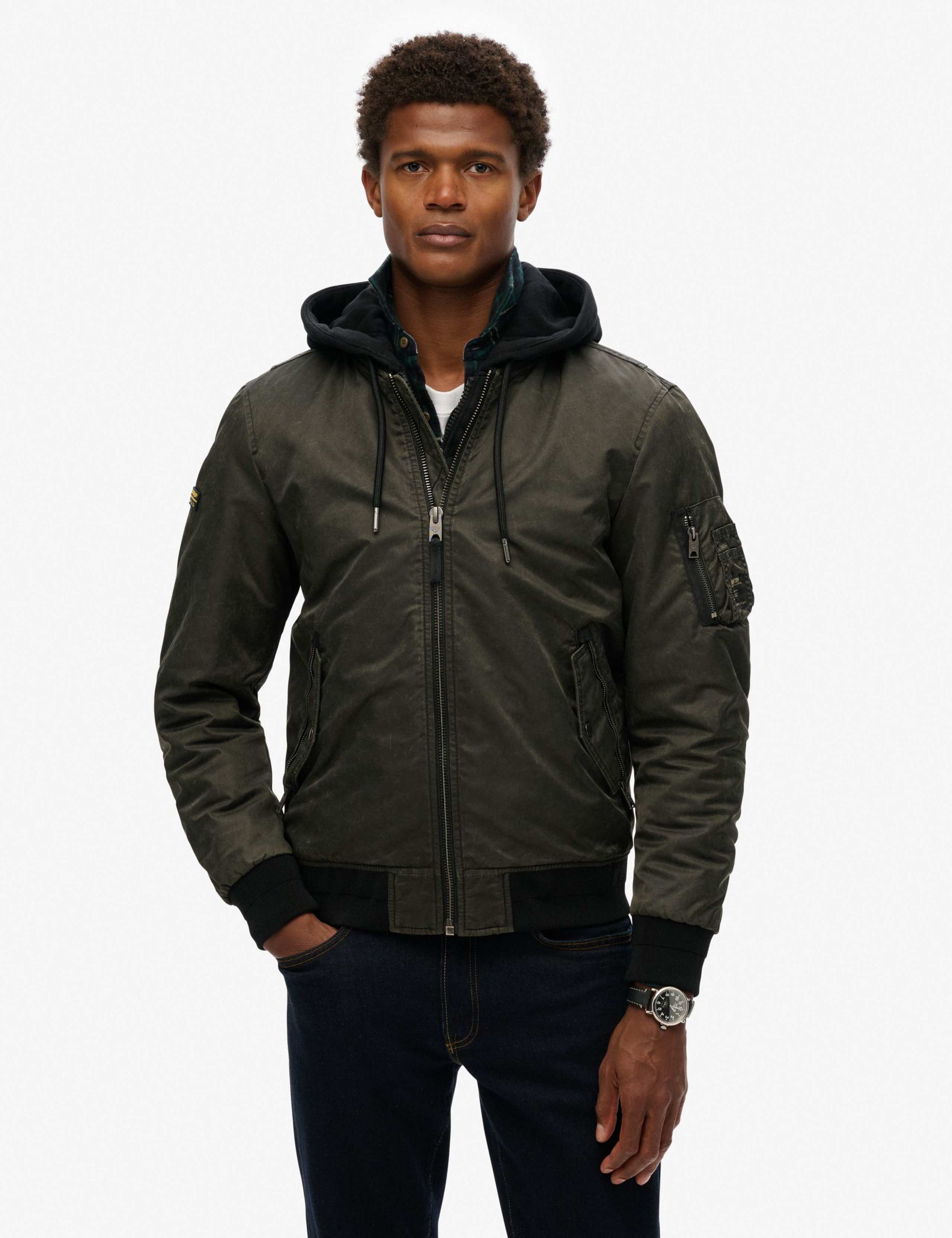Twill Hooded Bomber Jacket 4 of 6