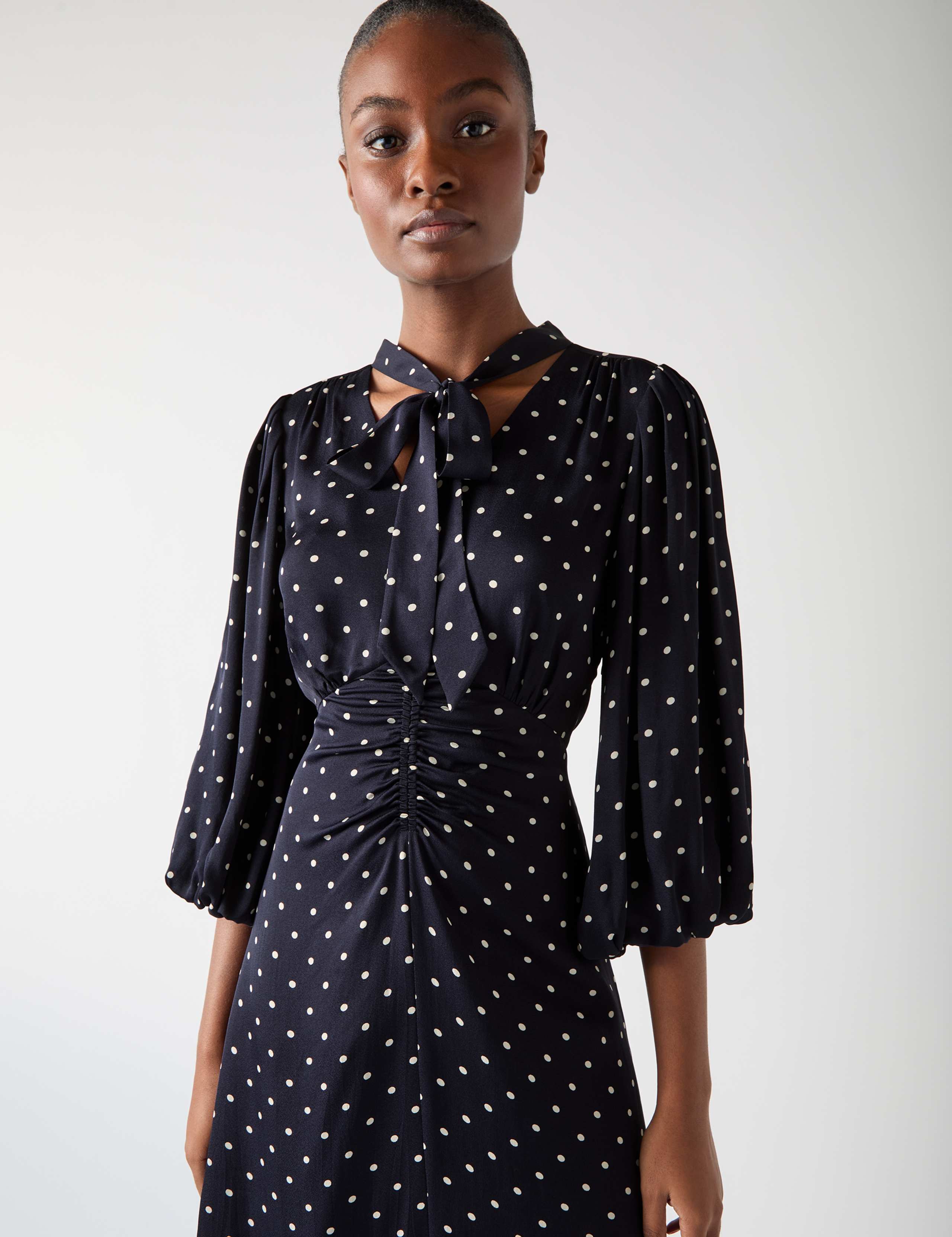 Polka Dot Midi Skater Dress 4 of 4