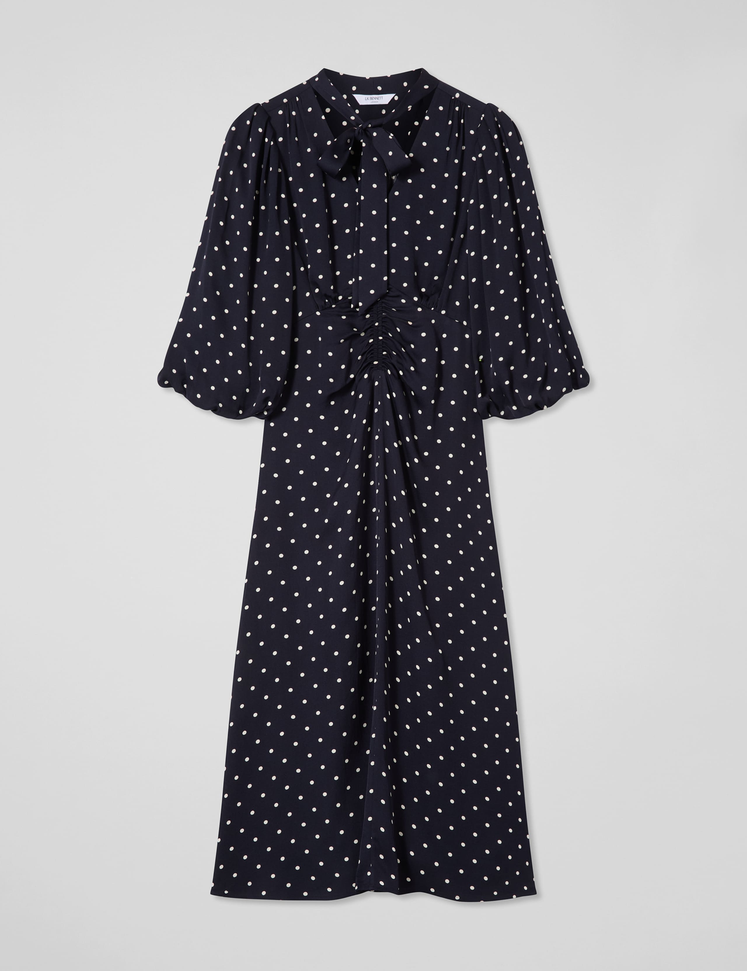 Polka Dot Midi Skater Dress 2 of 4