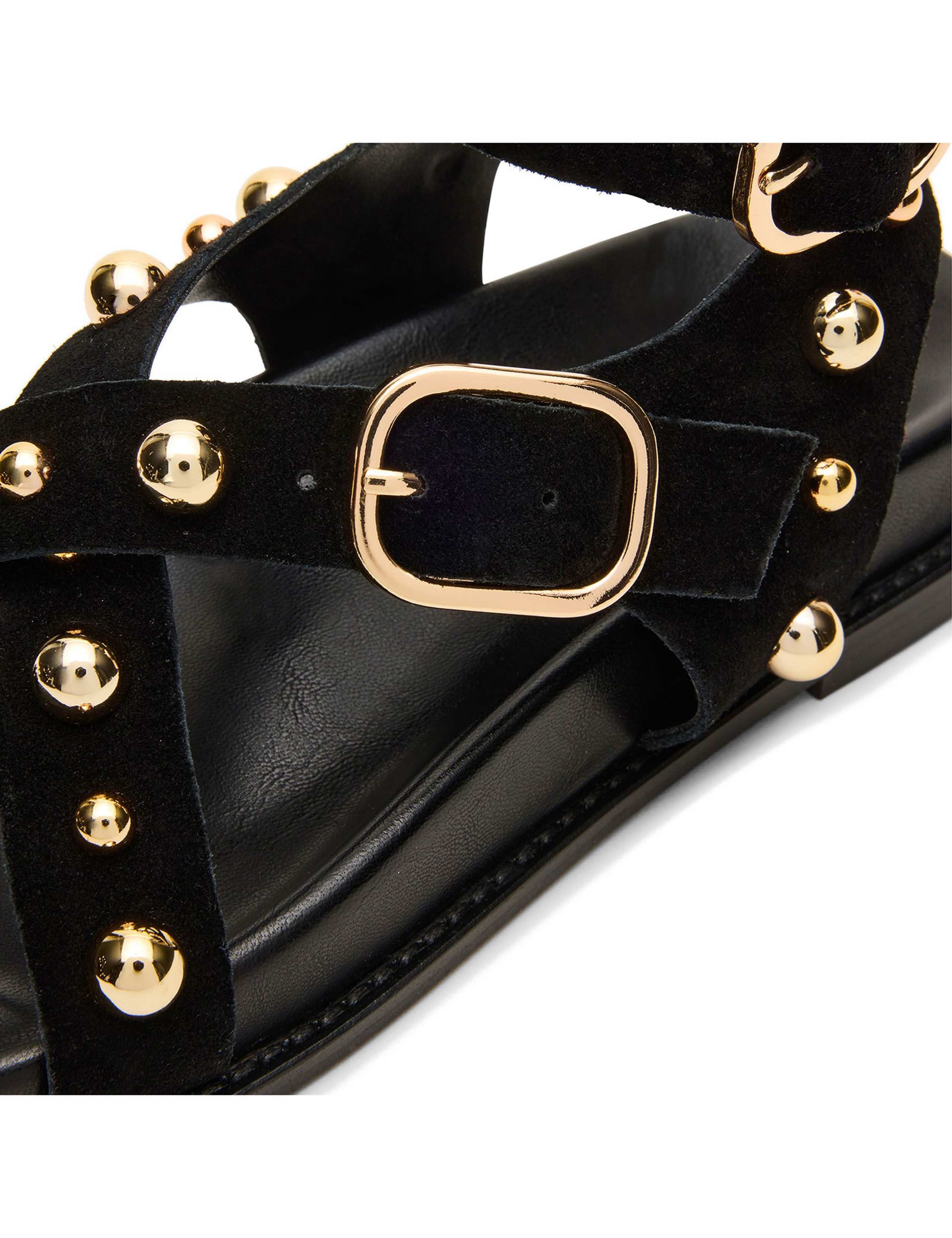 Suede Ankle Strap Flat Gladiator Sandals 2 of 5