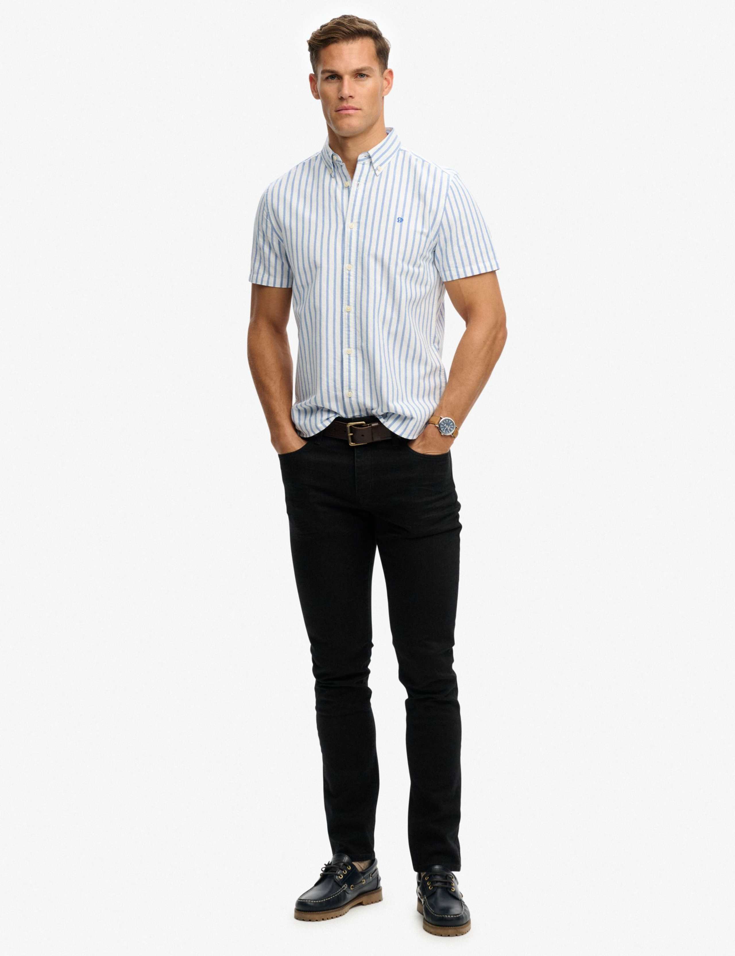 Relaxed Fit Striped Short Sleeve Oxford Shirt 5 of 6