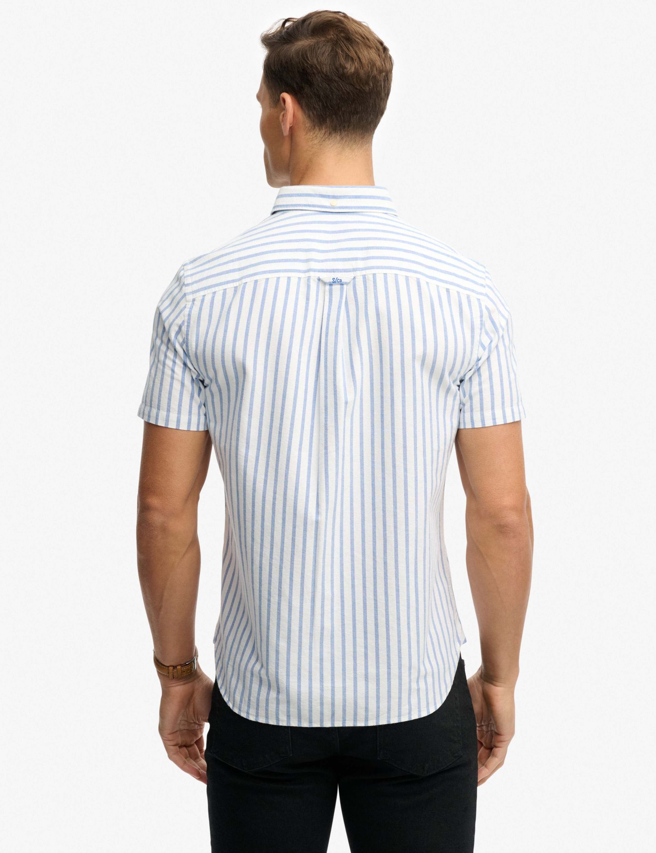 Relaxed Fit Striped Short Sleeve Oxford Shirt 6 of 6