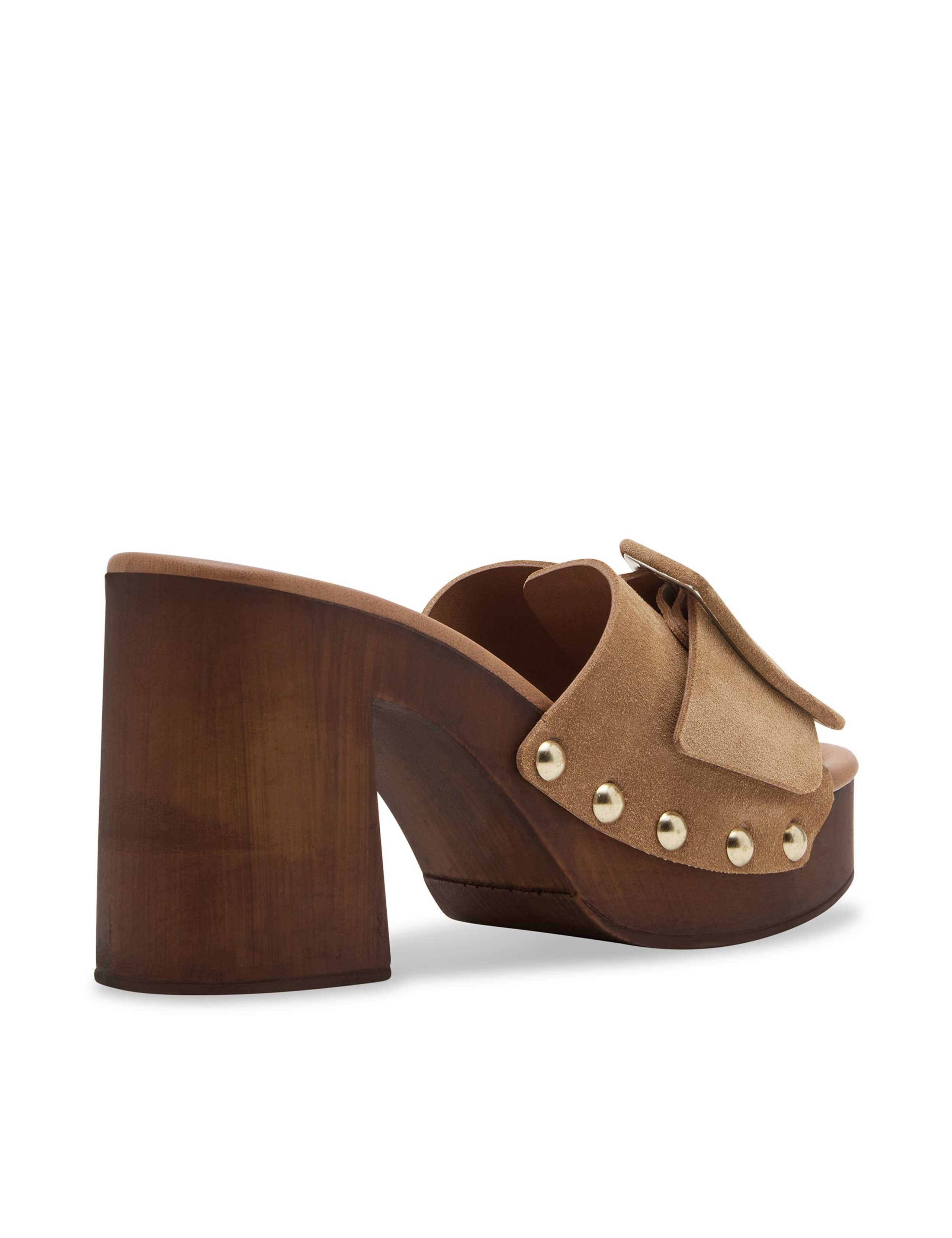 Marlena Suede Block Heel Mules 3 of 6