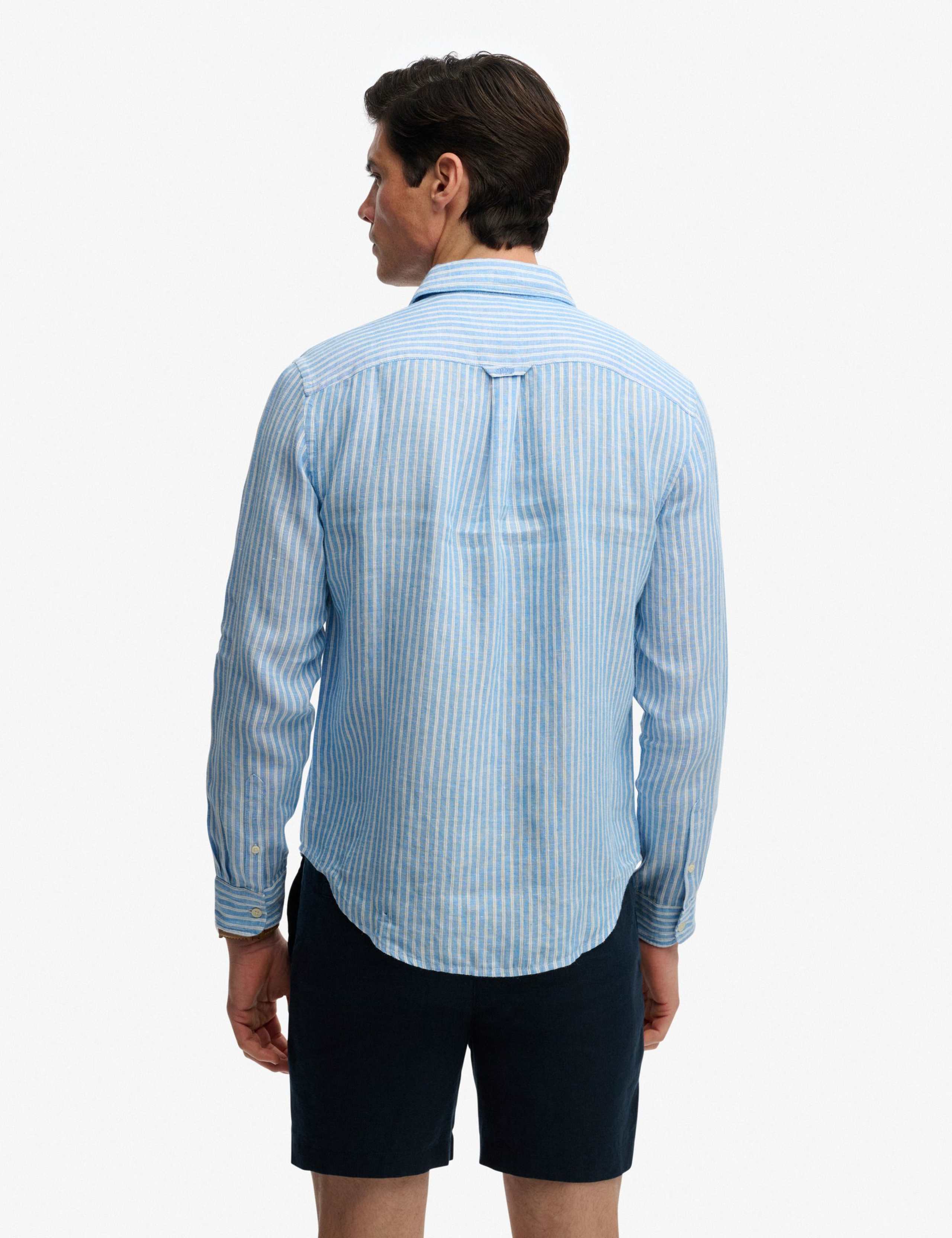 Relaxed Fit Striped Pure Linen Shirt 3 of 5