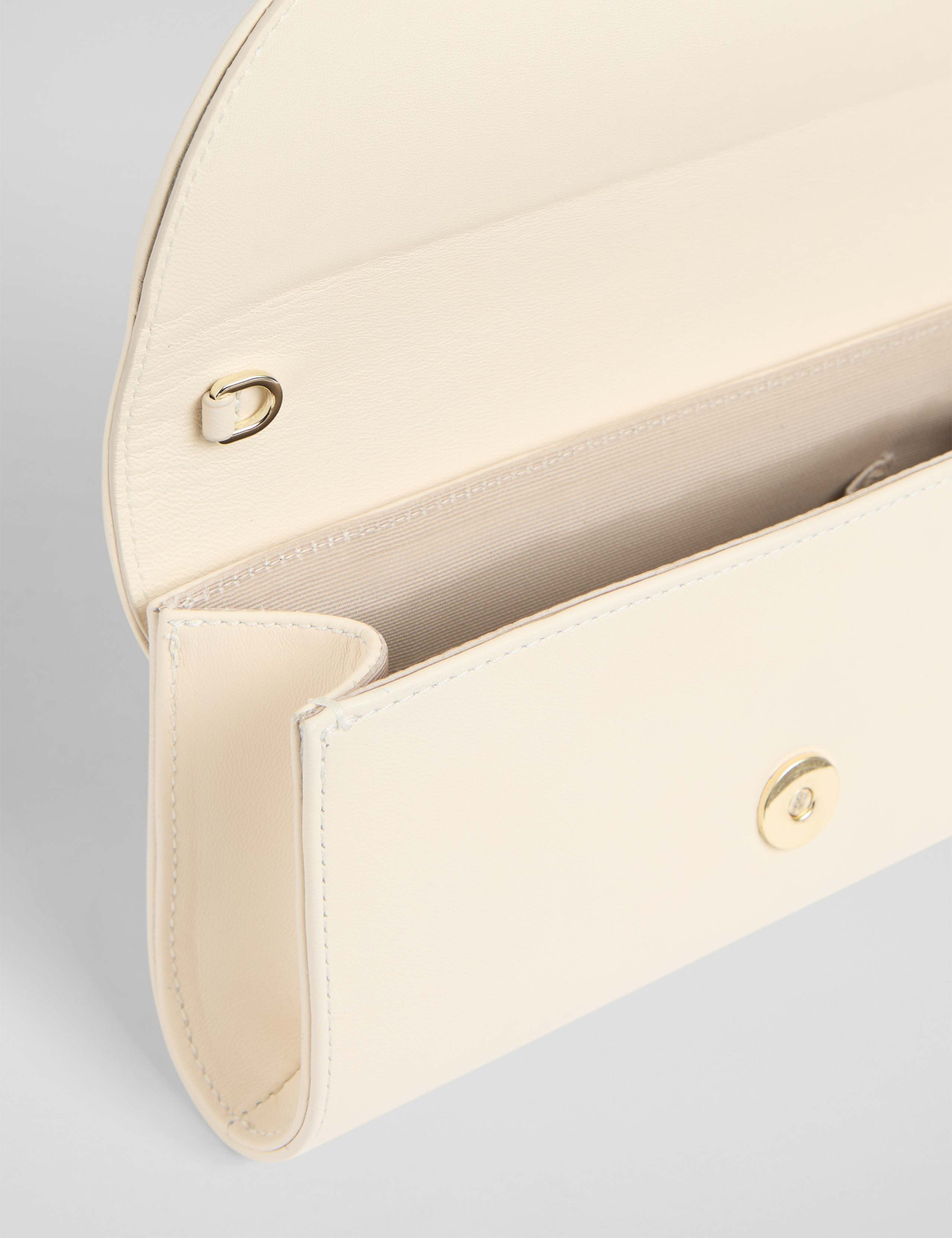 Leather Chain Strap Curve Clutch Bag 3 of 3