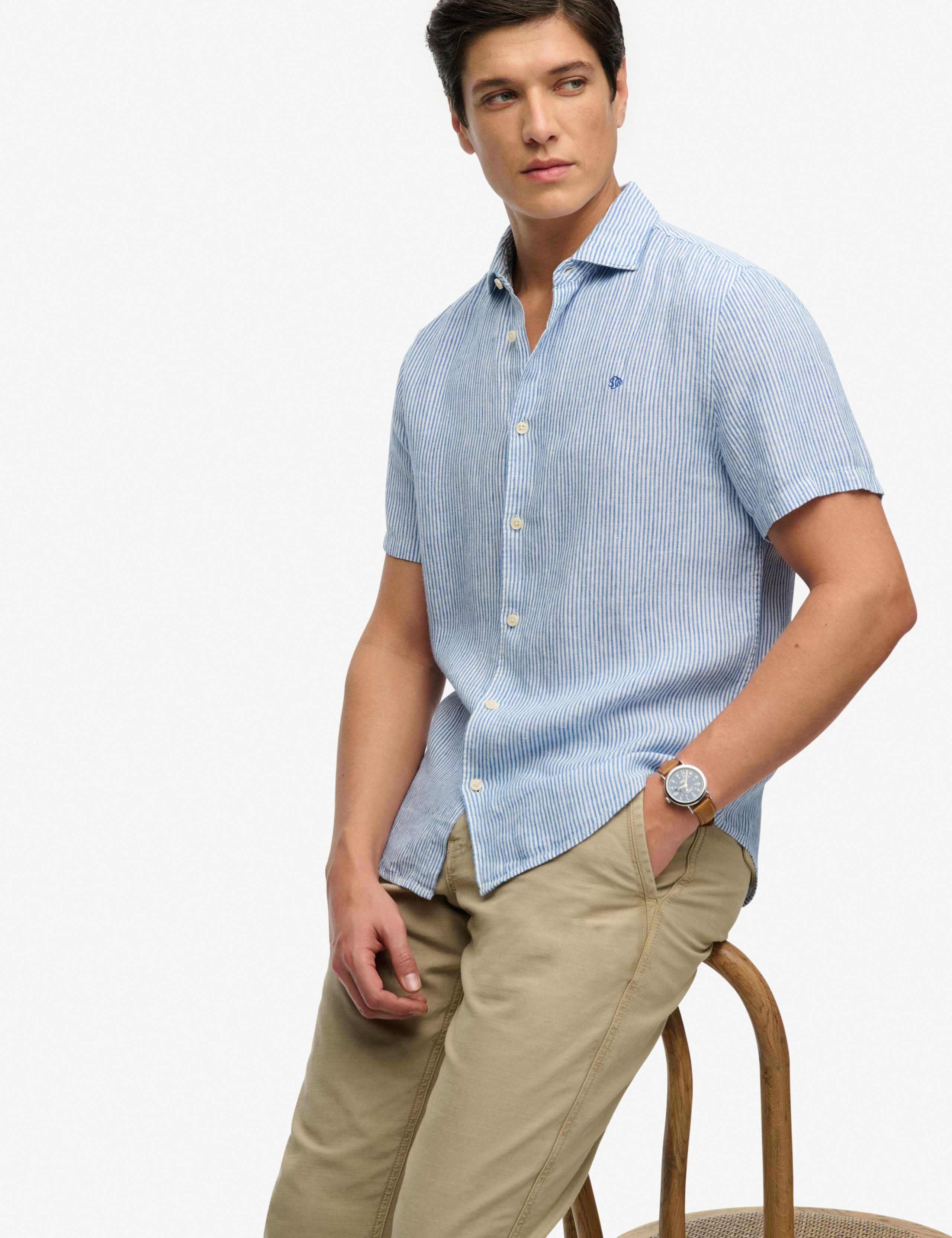 Relaxed Fit Pure Linen Striped Shirt 4 of 5