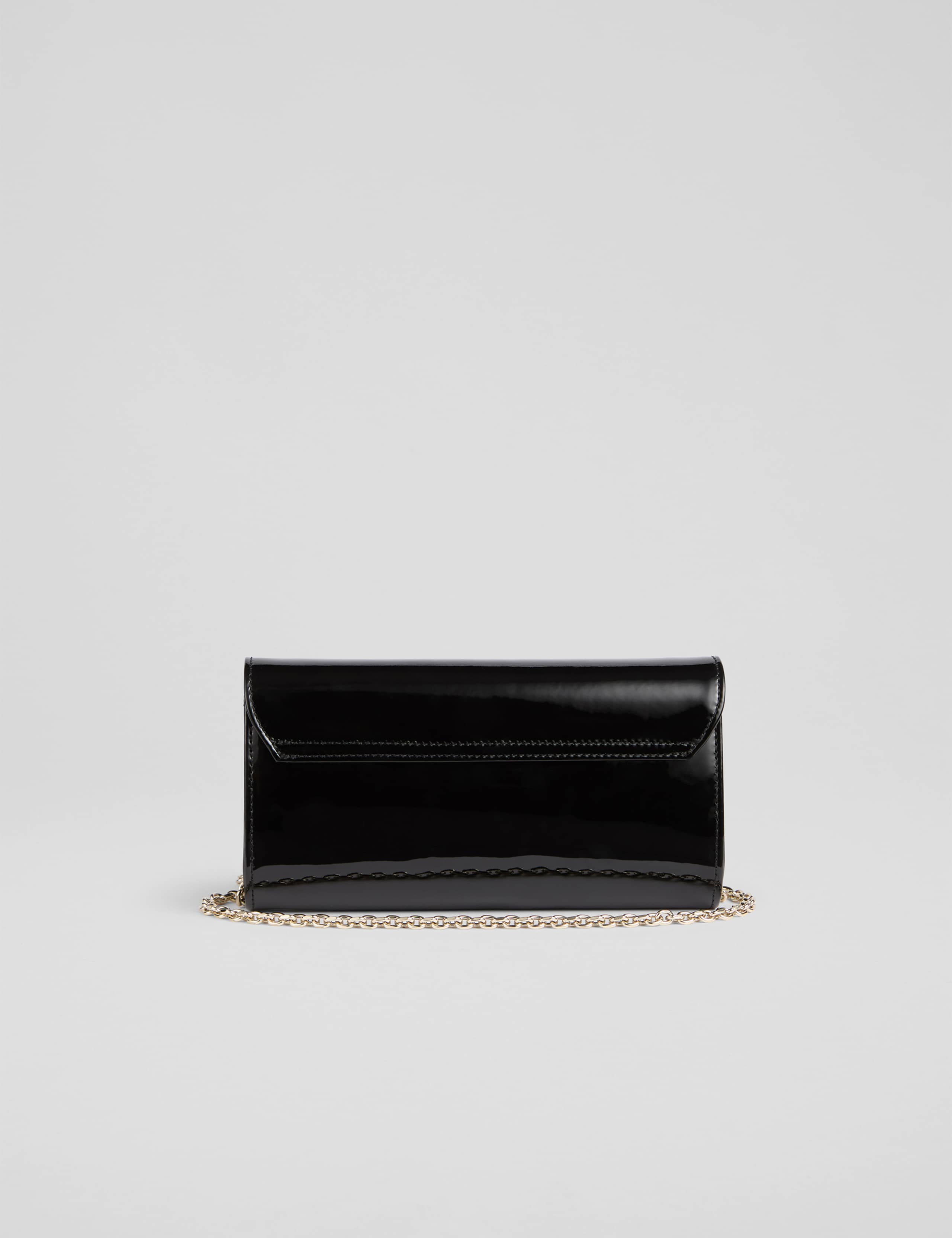 Leather Chain Strap Curve Clutch Bag 2 of 3
